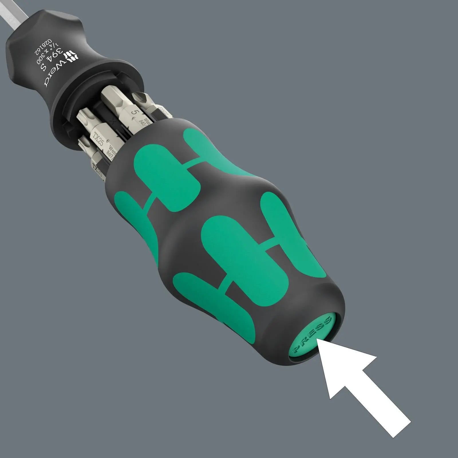 Wera Screwdriver Set 1/4" Hex 300mm Kraftform Kompakt KK 27 XL SHK 1 7 Pieces PH TX Hex  White Rose Tools