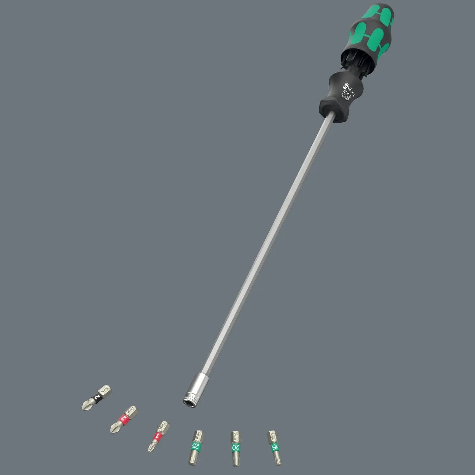 Wera Screwdriver Set 1/4" Hex 300mm Kraftform Kompakt KK 27 XL SHK 1 7 Pieces PH TX Hex  White Rose Tools