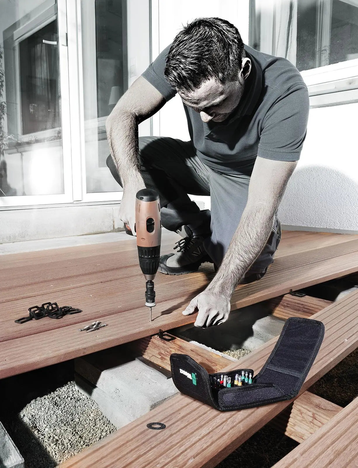 Wera Screwdriver Set Stainless Steel Bits Patio Construction Set T 1 21 Piece for Flush Screw Heads 
