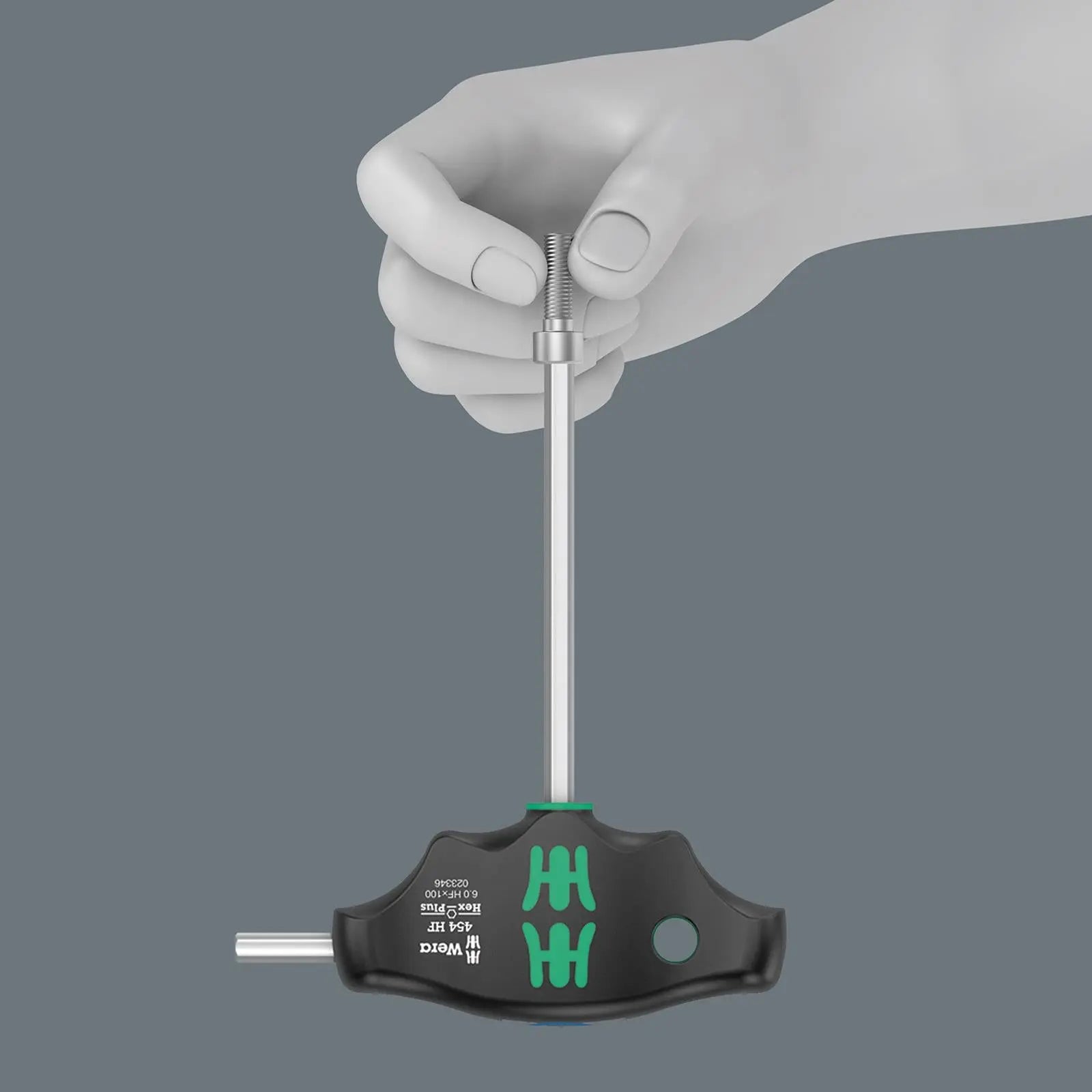 Wera Screwdriver Set T-Handle Hex Plus with Holding Function Metal Rack 10 Piece 454/10 HF Set Imperial 2 