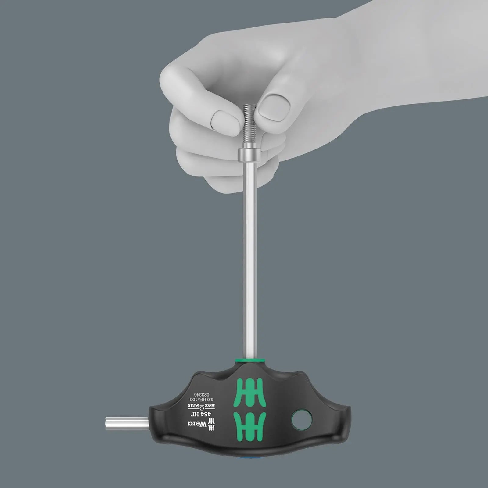 Wera Screwdriver Set T-Handle Hex Plus with Holding Function Metal Rack 7 Piece 454/7 HF Set 2 