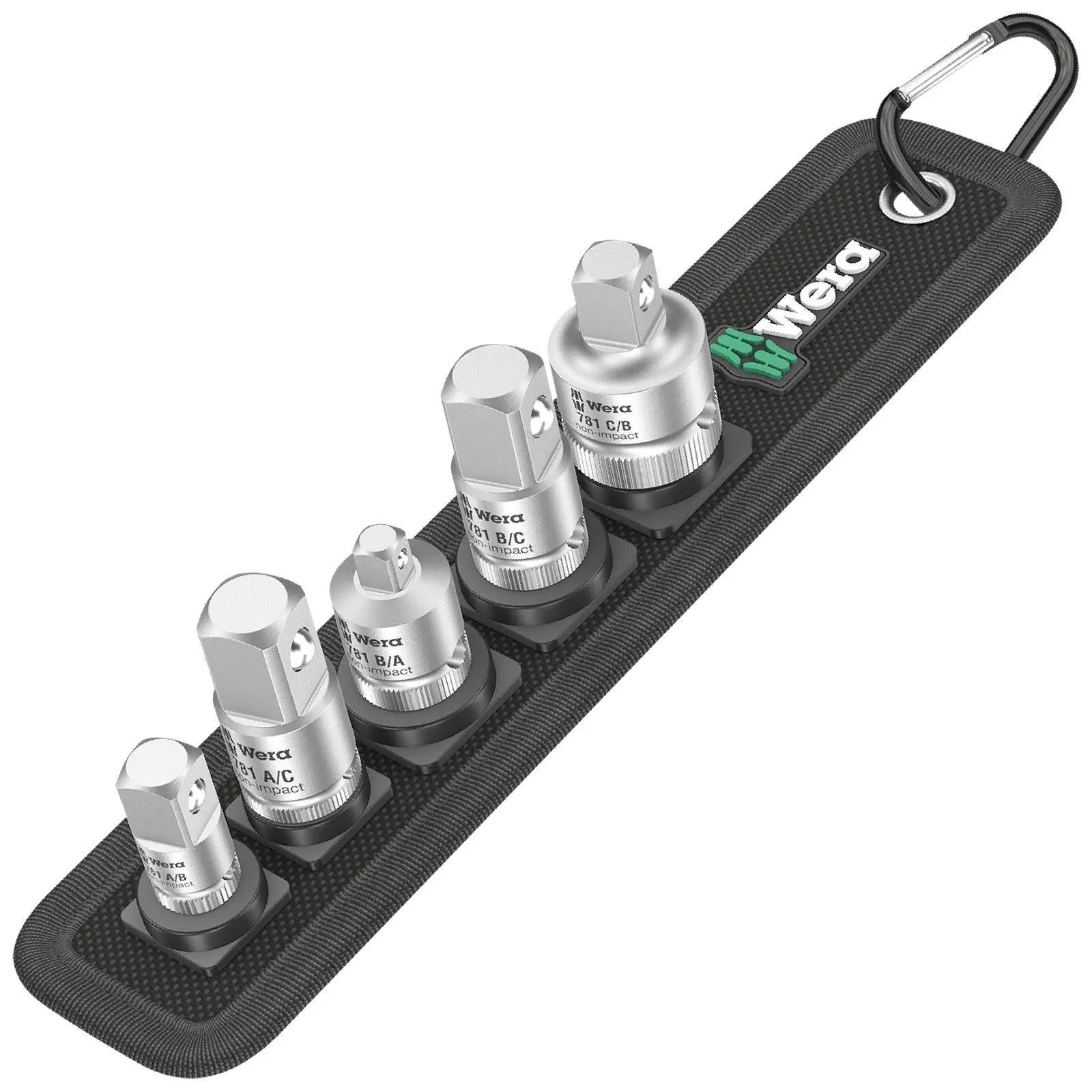 Wera Socket Adaptor Zyklop 781/5 Set 1 6 Piece on Belt Clip 