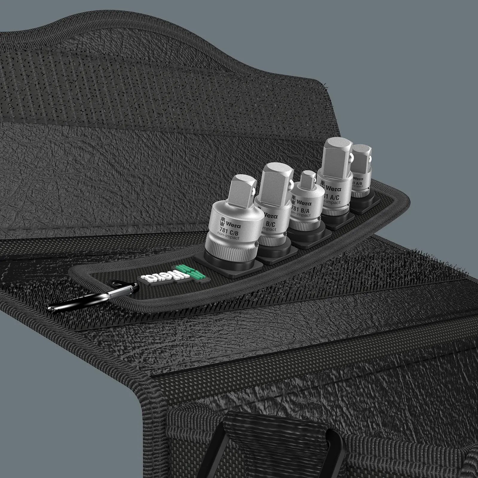 Wera Socket Adaptor Zyklop 781/5 Set 1 6 Piece on Belt Clip 