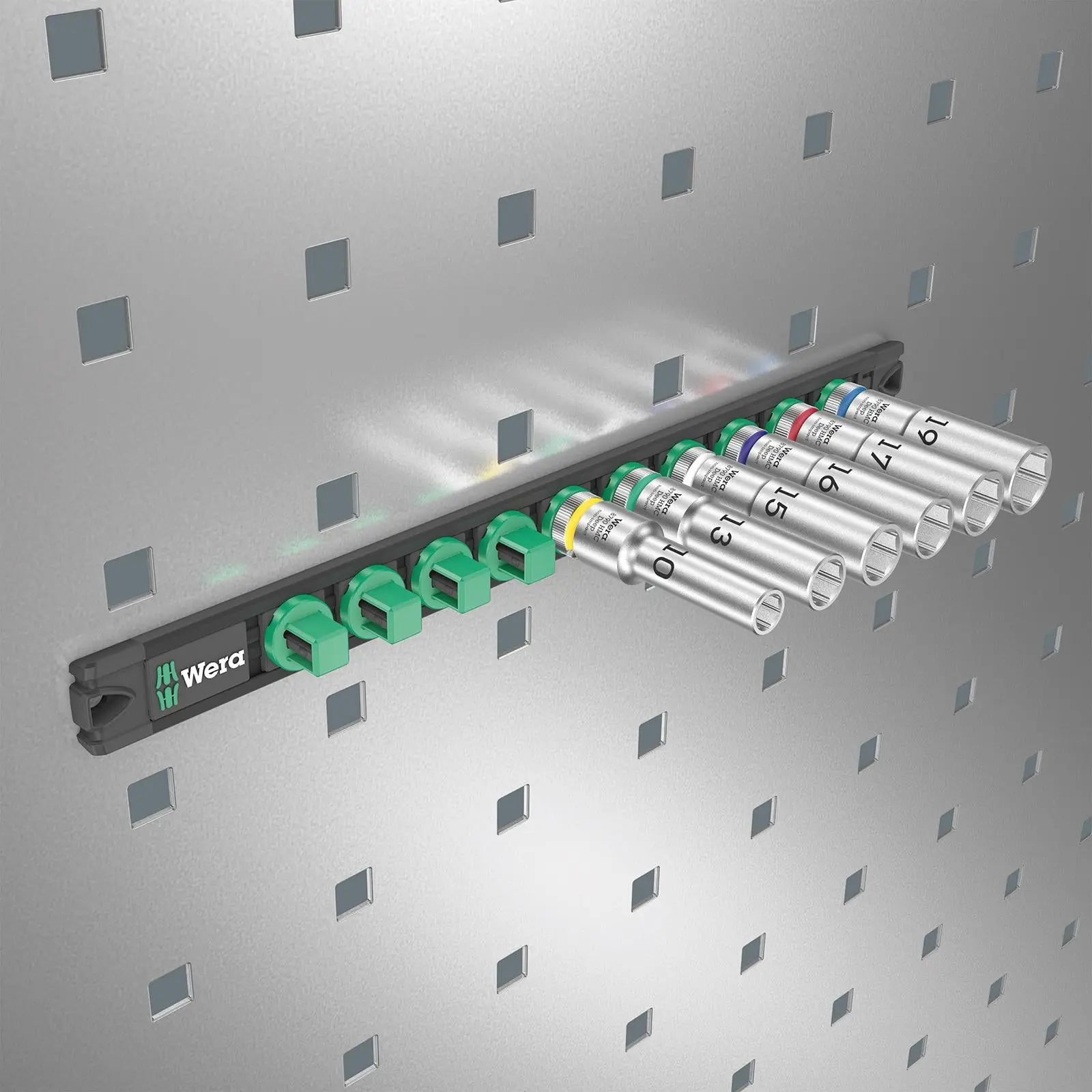 Wera Socket Set 1/2" Drive on Magnetic Socket Rail C Deep 1 Zyklop 6 Pieces Metric 10-19mm 