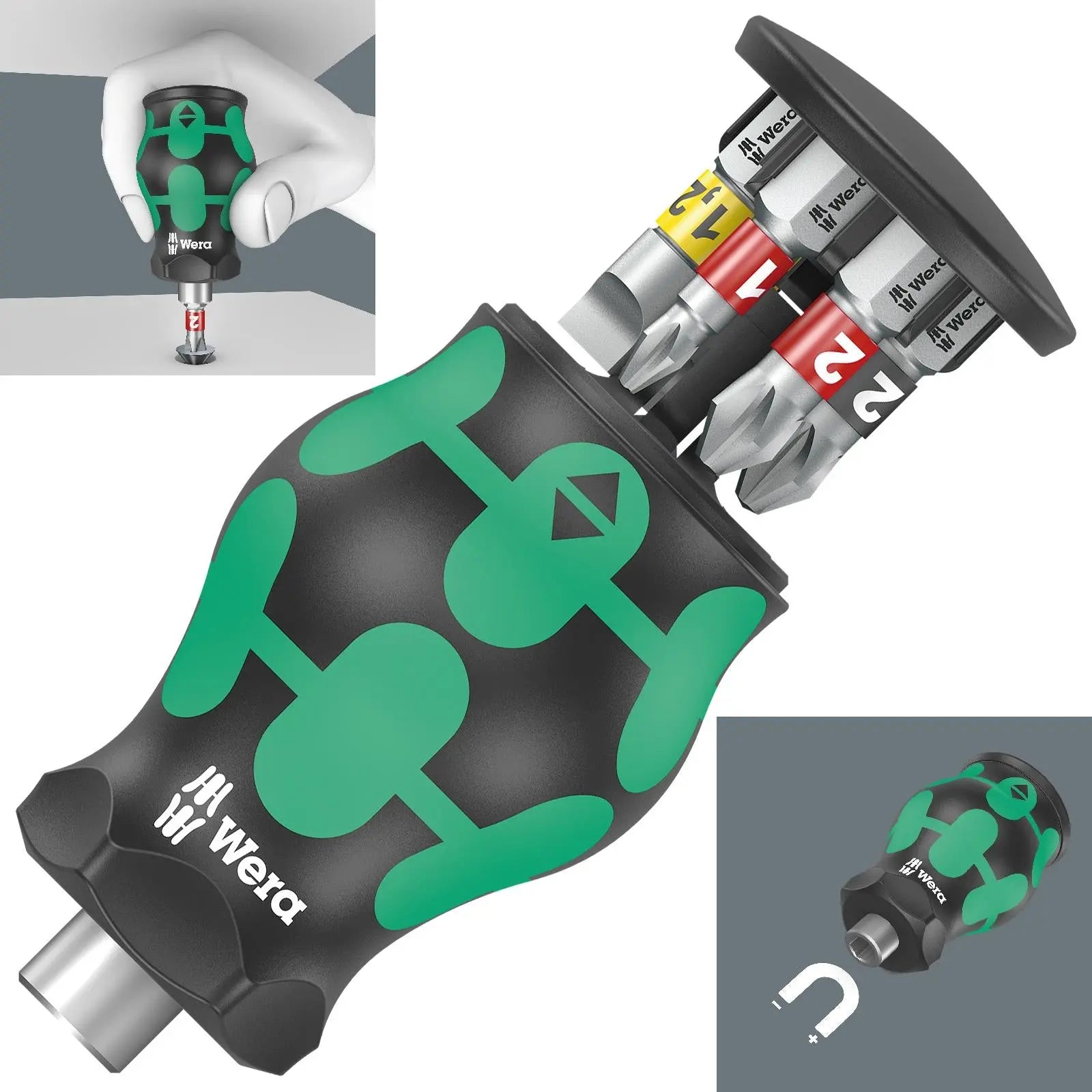 Wera Stubby Screwdriver Kraftform Kompakt Magazine 2 6 Piece PH PZ SL 