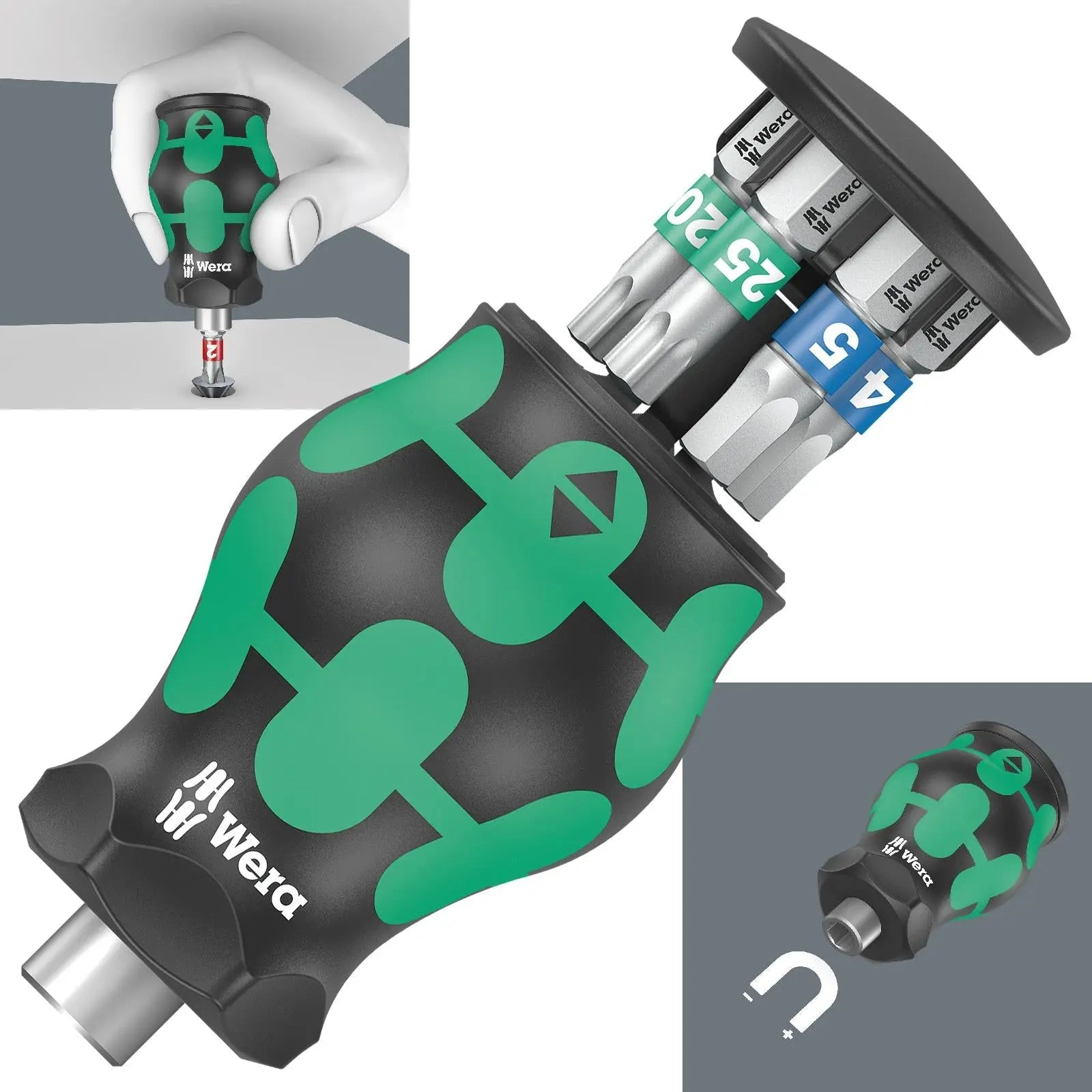 Wera Stubby Screwdriver Kraftform Kompakt Magazine 3 6 Piece Torx Hex 