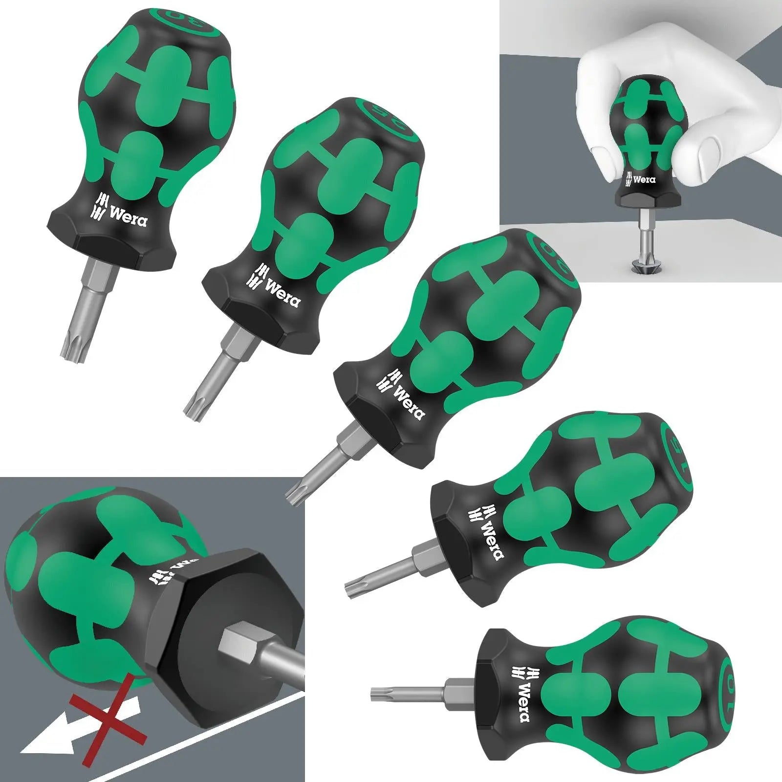 Wera Stubby Screwdriver Set Kraftform Handle TX 1 TORX 5 Piece T10-T30 