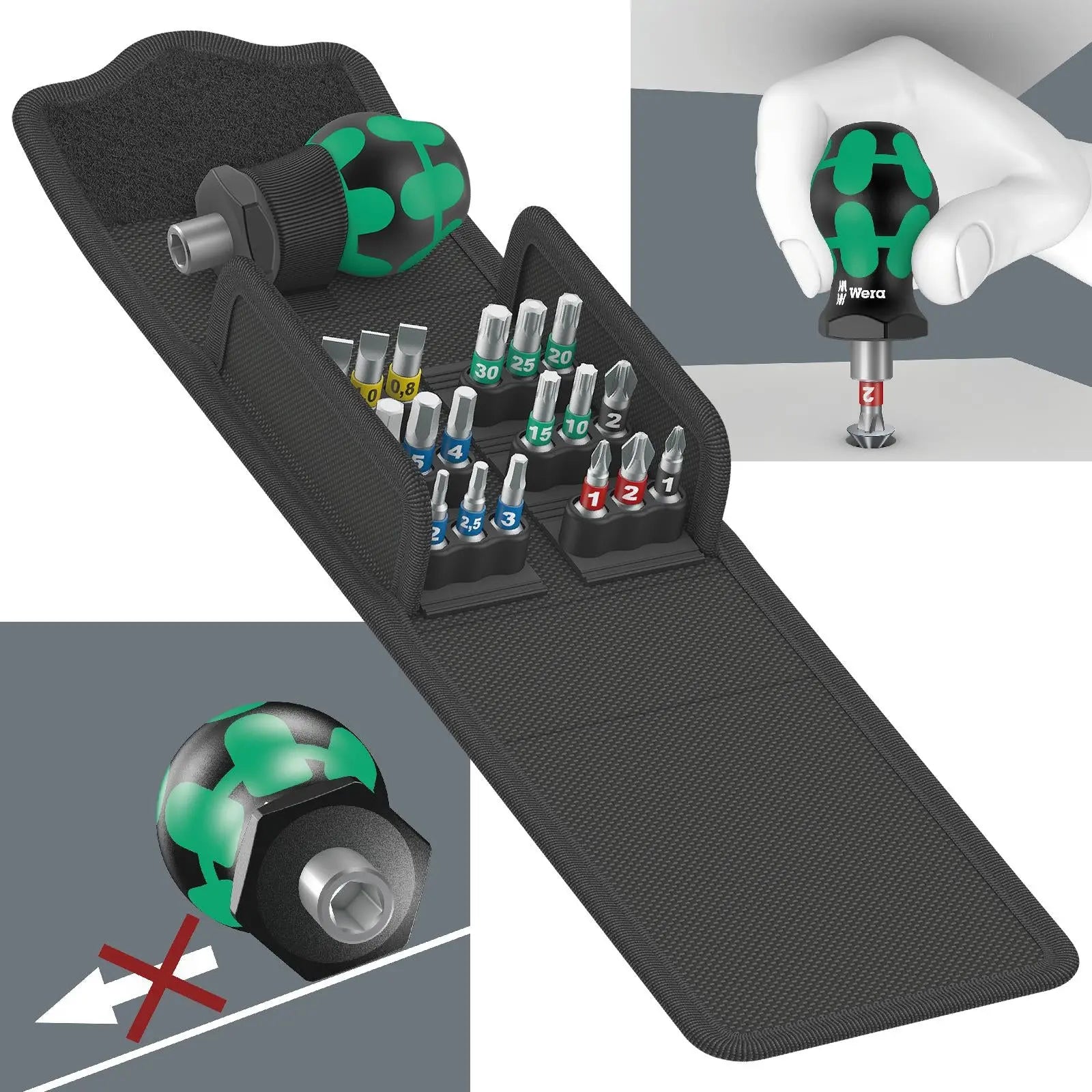 Wera Stubby Screwdriver Set Kraftform Kompakt Stubby 1 19 Piece PZ PH TX SL Hex 