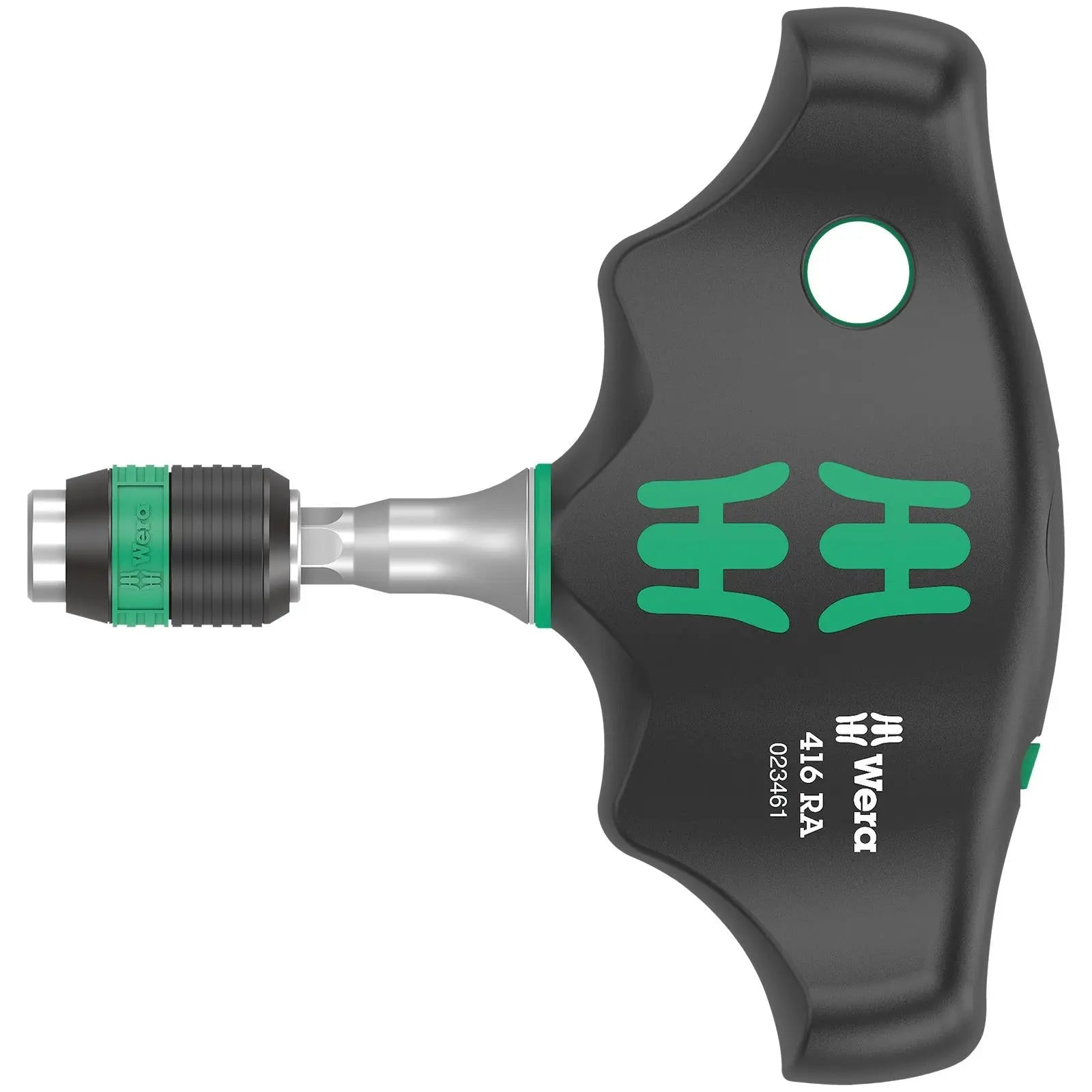 Wera T-Handle Screwdriver 1/4" Hex with Ratchet Function 416 RA Rapidaptor Quick Release Chuck 