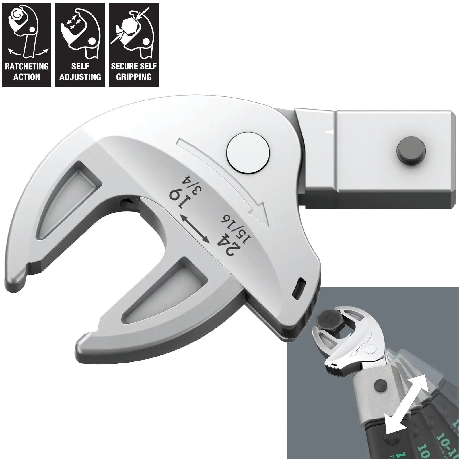 Wera Torque Wrench 10-100 Nm Click Torque X 7 14x18mm Joker Spanner Wrench Accessories 7880 Choose Option  White Rose Tools