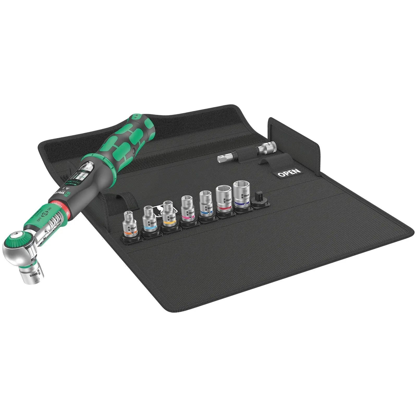 Wera Torque Wrench Safe-Torque A 1 Imperial Set 1 1/4" Drive 2-12 Nm 10 Pieces Reversible 