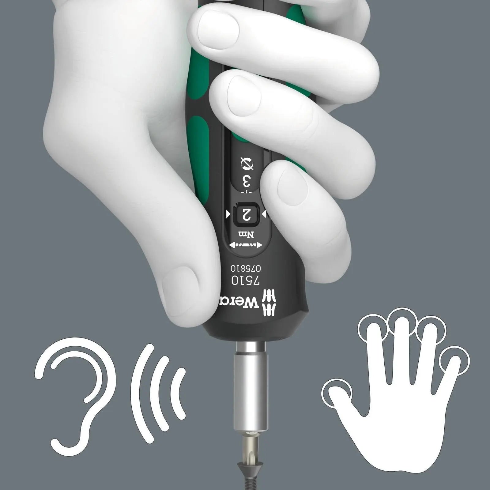 Wera Torque Wrench Screwdriver Set 1/4" Hex 1-3 Nm 7510/14 Kraftform Safe Torque Speed Tool Set for Carbide Inserts 14 Pieces  White Rose Tools