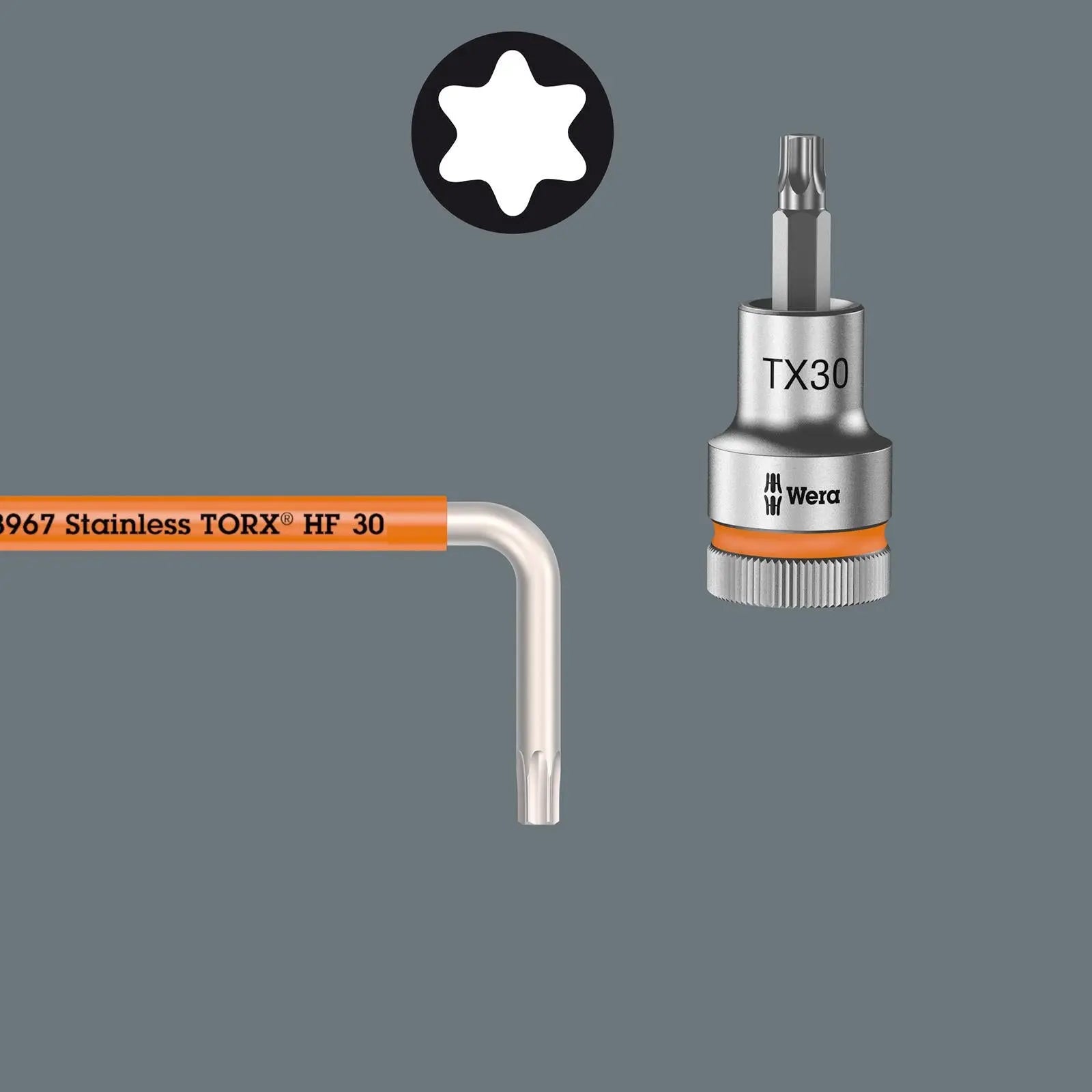 Wera Torx Key Set 3967/9 TX SXL Multicolour HF Stainless Steel 1 L-Key Holding Function 9 Piece T8-T40  White Rose Tools