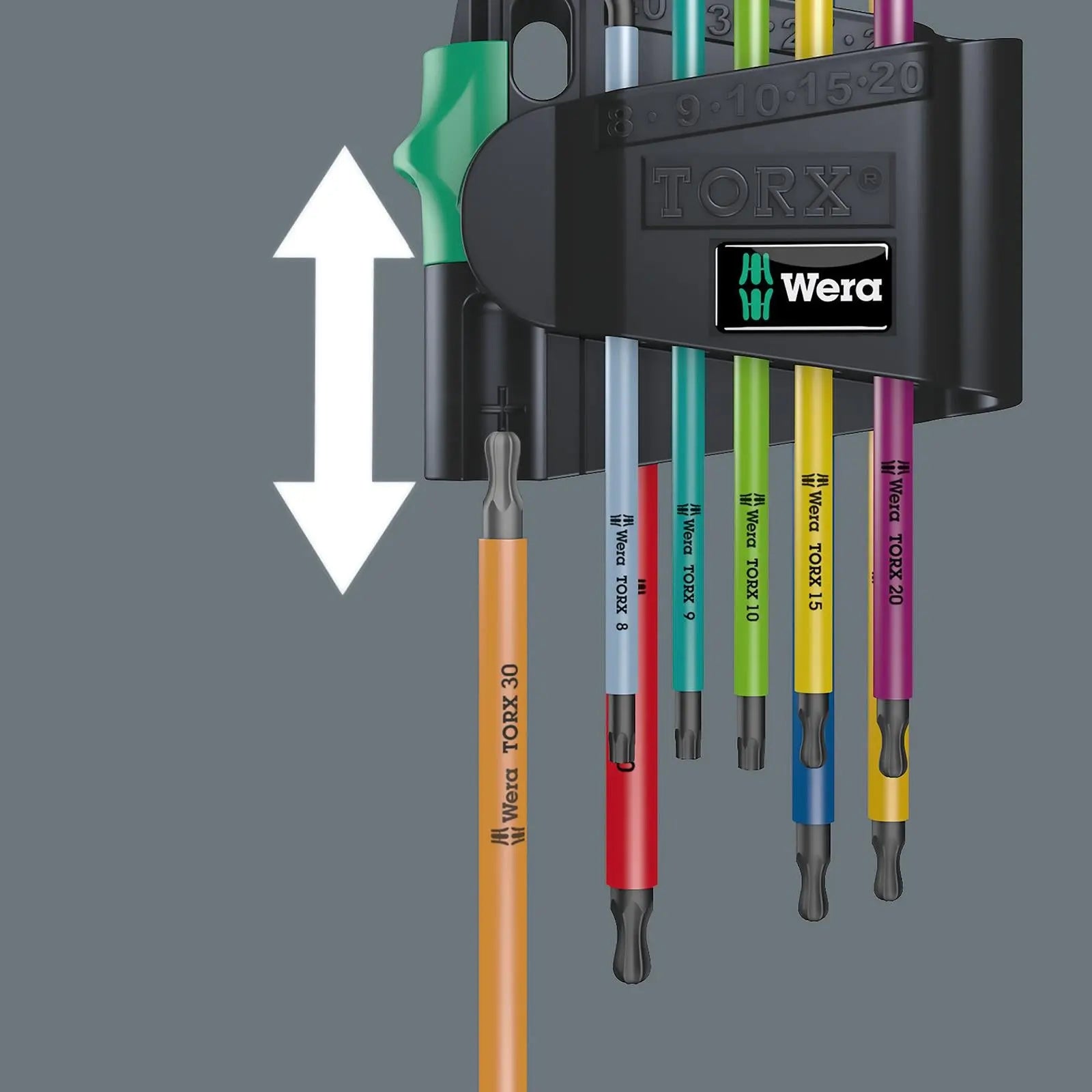 Wera Torx Key Set 967/9 TX BO Multicolour 1 L Key Set for Tamper-Proof TORX Screws 9 Pieces  White Rose Tools