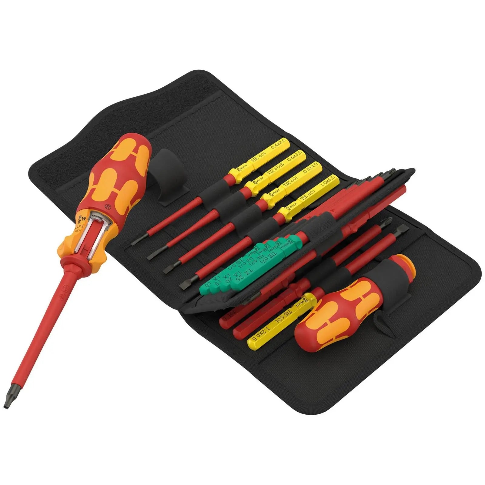 Wera VDE Ratchet Screwdriver Set Take It Easy Kraftform Kompakt KK VDE 17 RA Imperial 1 17 Pieces PH PZ/S TX SL SQ  White Rose Tools