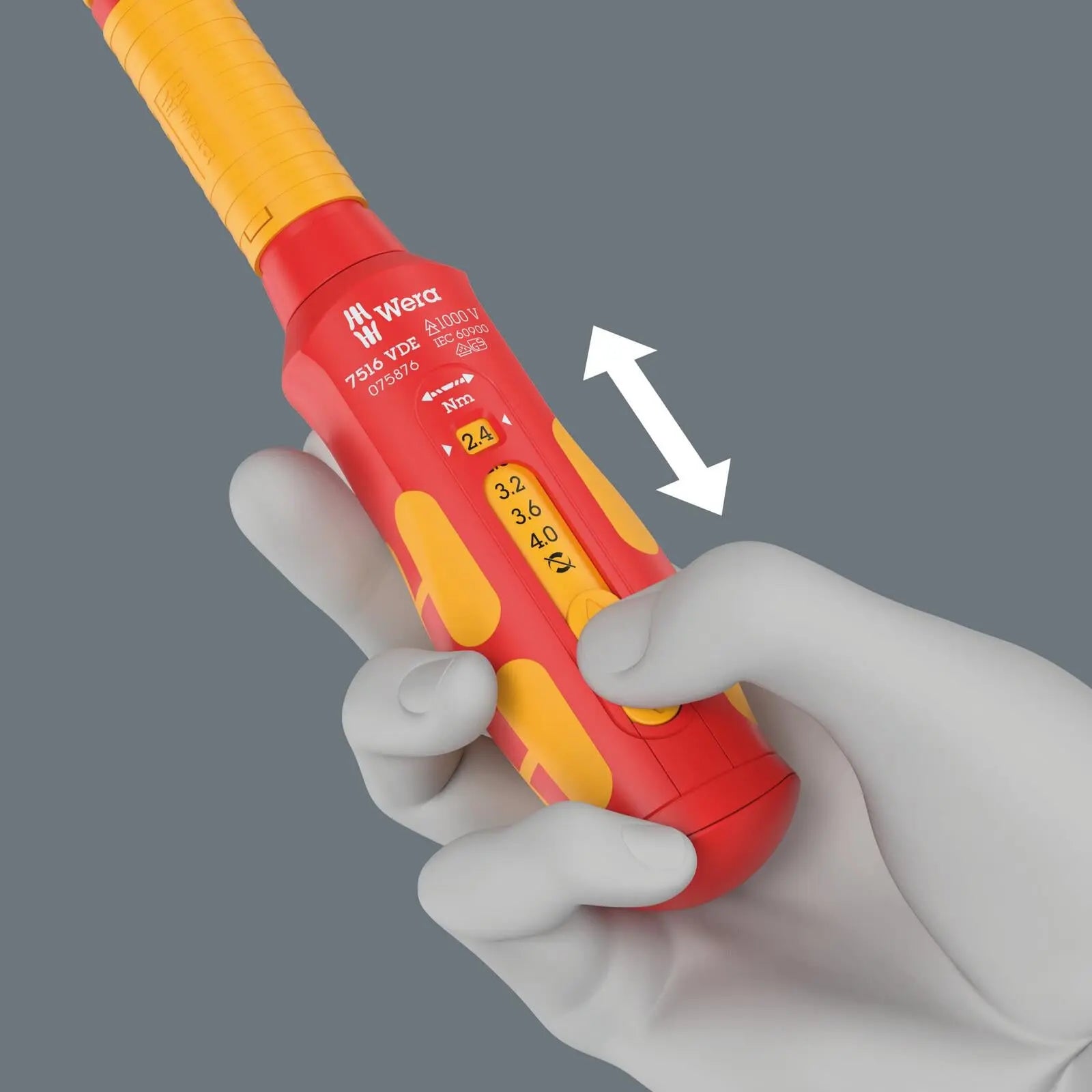 Wera VDE Safe Torque Screwdriver 2.4-4.0 Nm 7516 VDE Kraftform Speed Torque  White Rose Tools