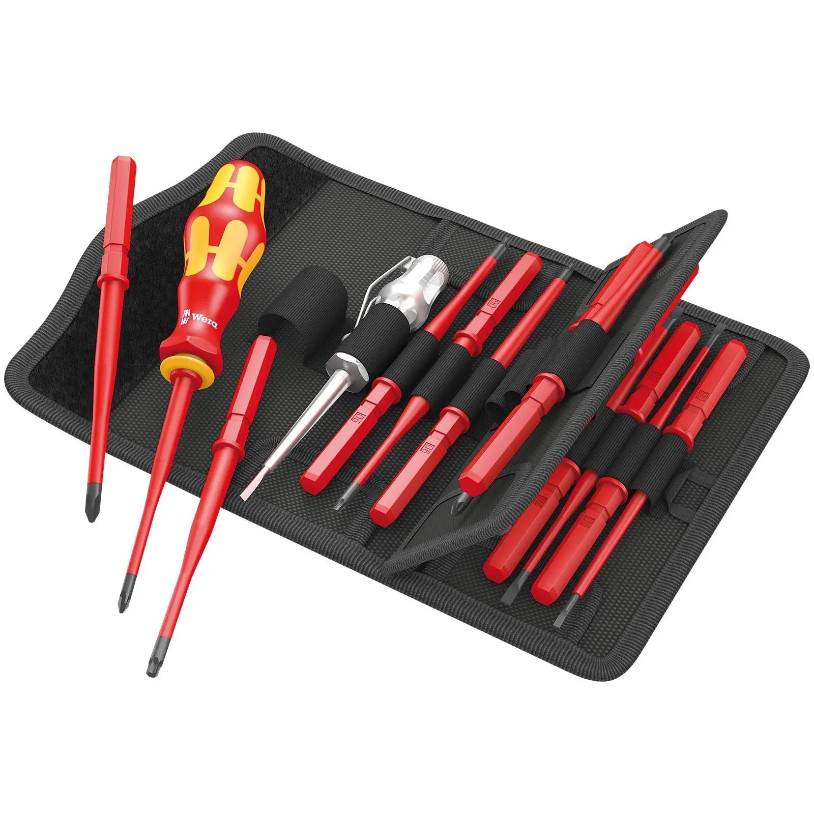 Wera VDE Screwdriver Set Interchangable Kraftform Kompakt 16 Extra Slim 1 16 Pieces  White Rose Tools