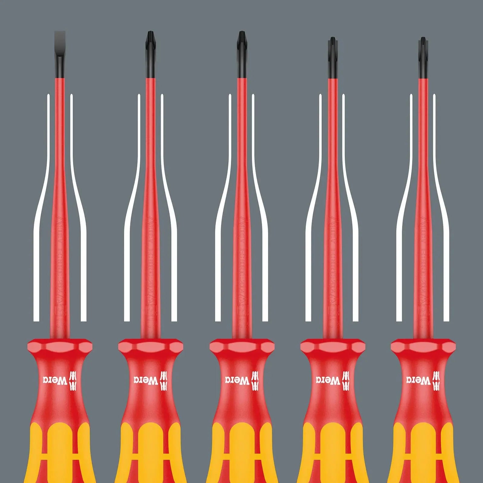 Wera VDE Screwdriver Set Interchangable Kraftform Kompakt 16 Extra Slim 1 16 Pieces  White Rose Tools