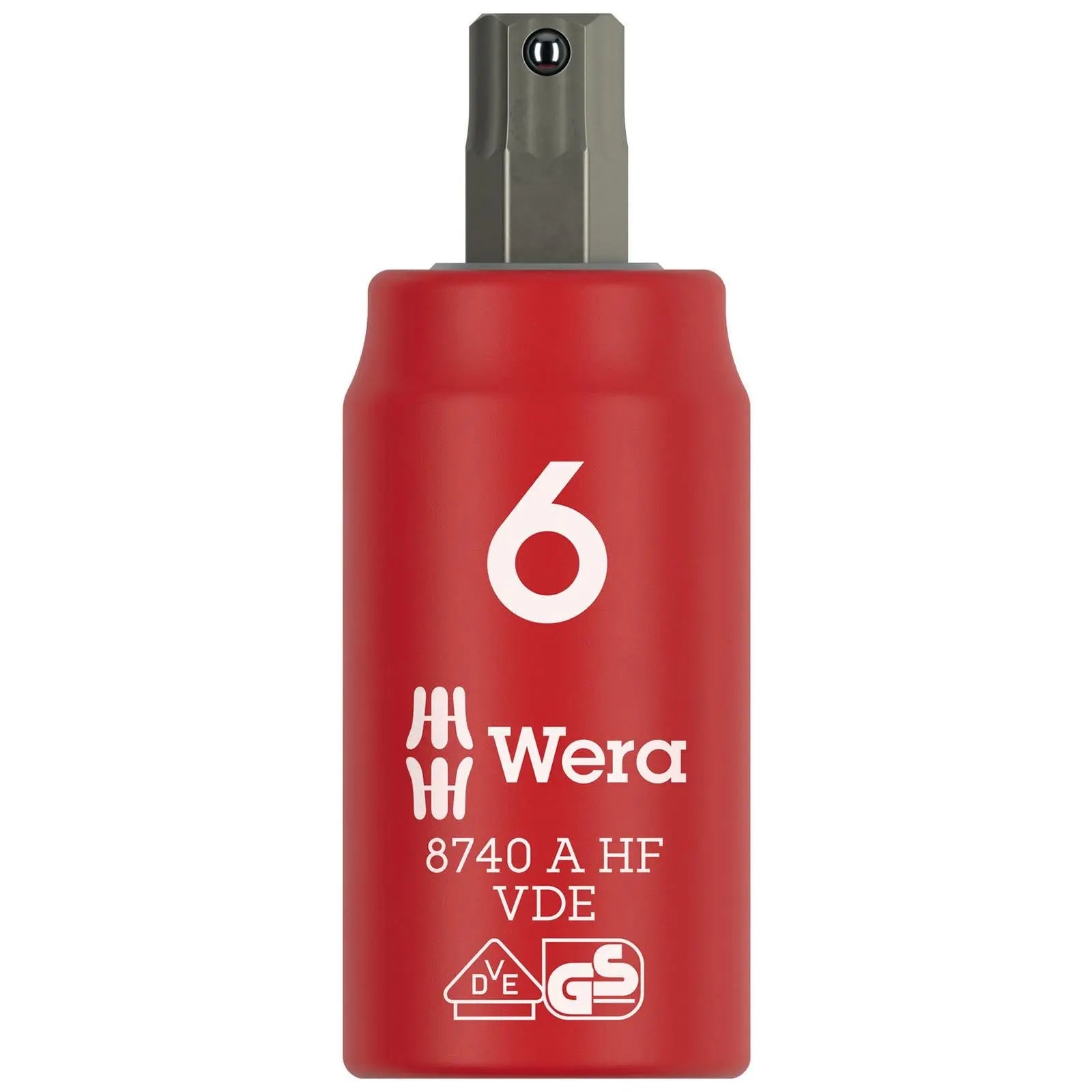 Wera VDE Zyklop Hex Bit Socket 1000V Holding Function 1/4" Drive 8740 A VDE HF 3-8mm - Choose Size  White Rose Tools