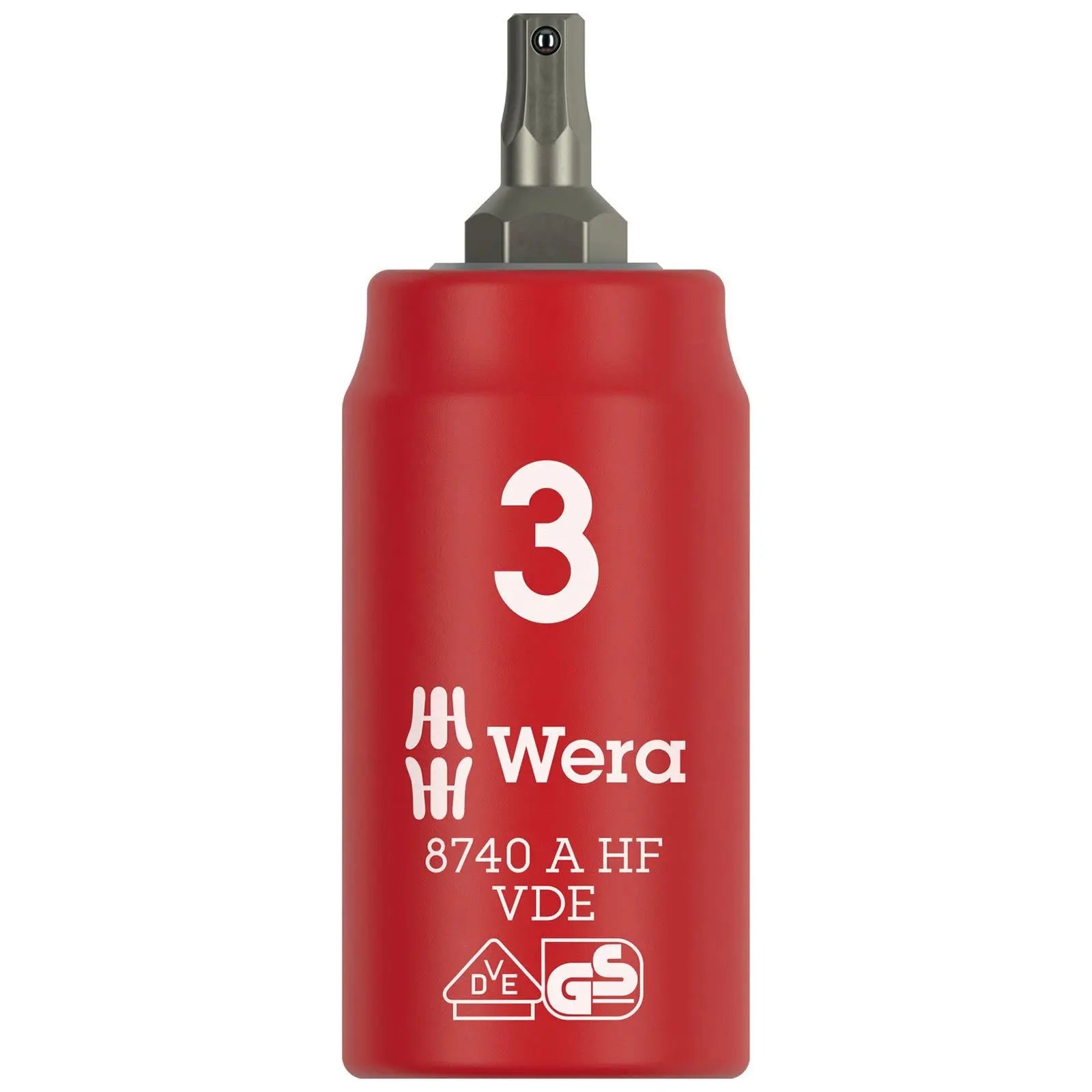 Wera VDE Zyklop Hex Bit Socket 1000V Holding Function 1/4" Drive 8740 A VDE HF 3-8mm - Choose Size  White Rose Tools