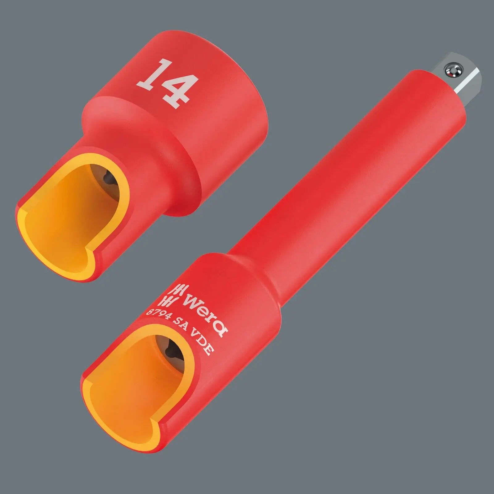 Wera VDE Zyklop Socket Extension Insulated Short 1/4" Drive x 91mm 8794 SA VDE  White Rose Tools