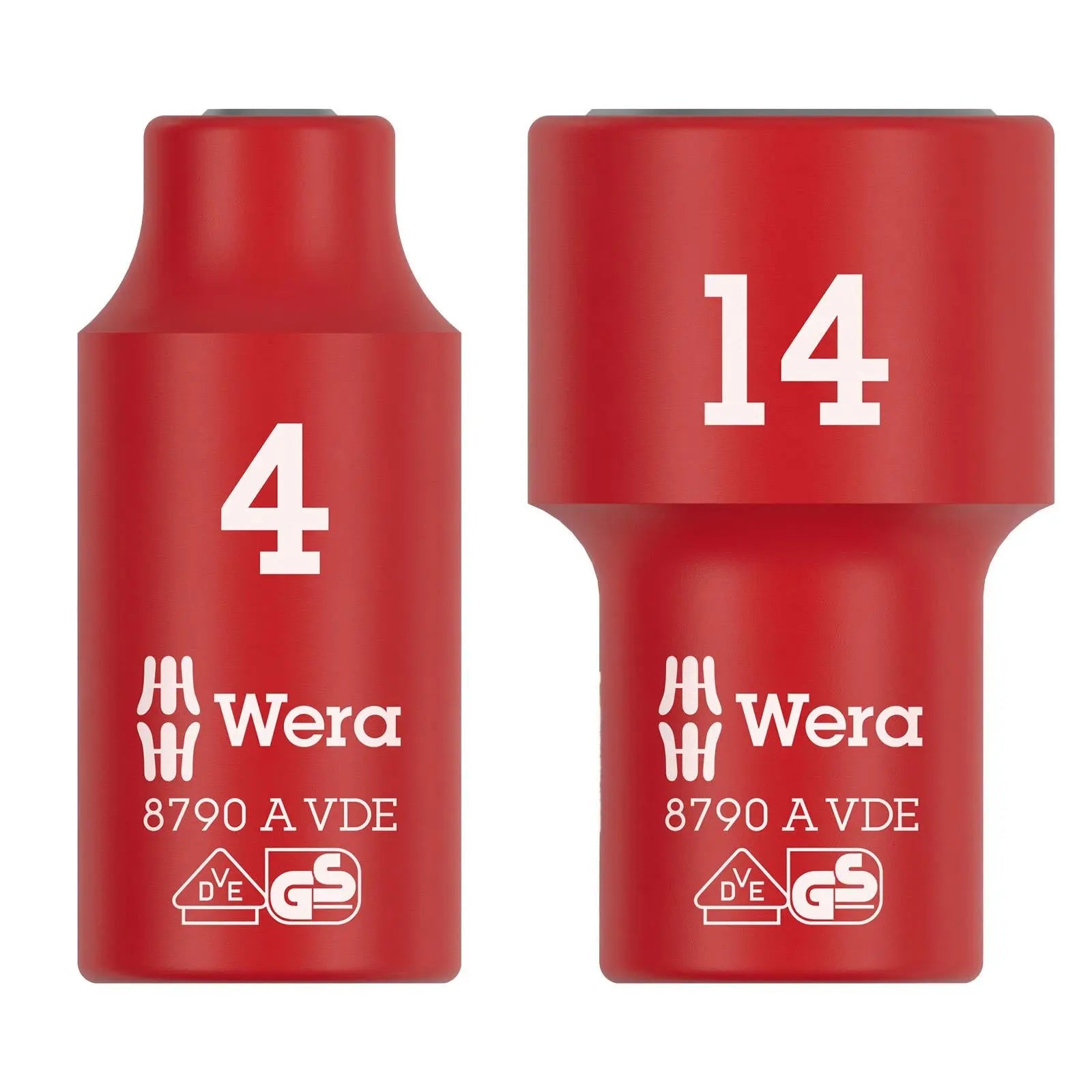Wera VDE Zyklop Socket Insulated 1000V 1/4" Drive 8790 A VDE 4-14mm - Choose Size  White Rose Tools