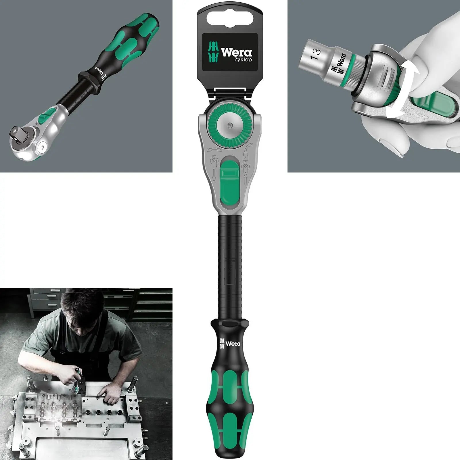 Wera Zyklop Speed Ratchet Wrench 8000C SB 1/2" Drive 277mm 72 Tooth 