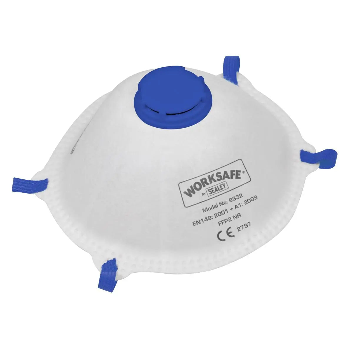Worksafe by Sealey Cup Mask Valved FFP2 - Pack of 10 