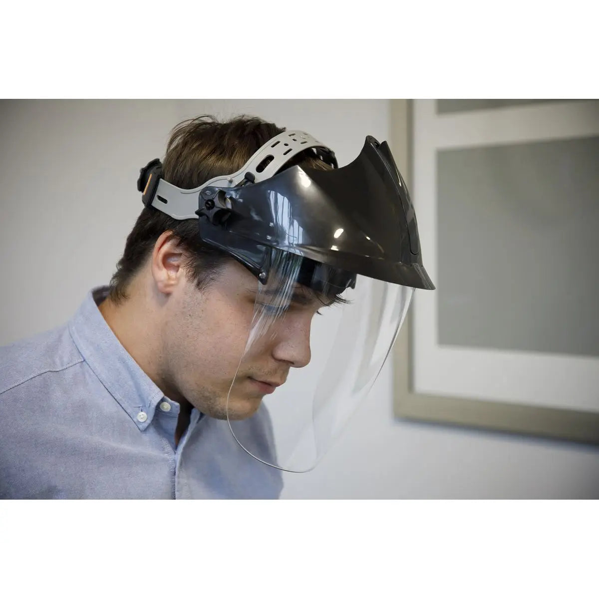 Worksafe by Sealey Deluxe Brow Guard with Aspherical Polycarbonate Full Face Shield 