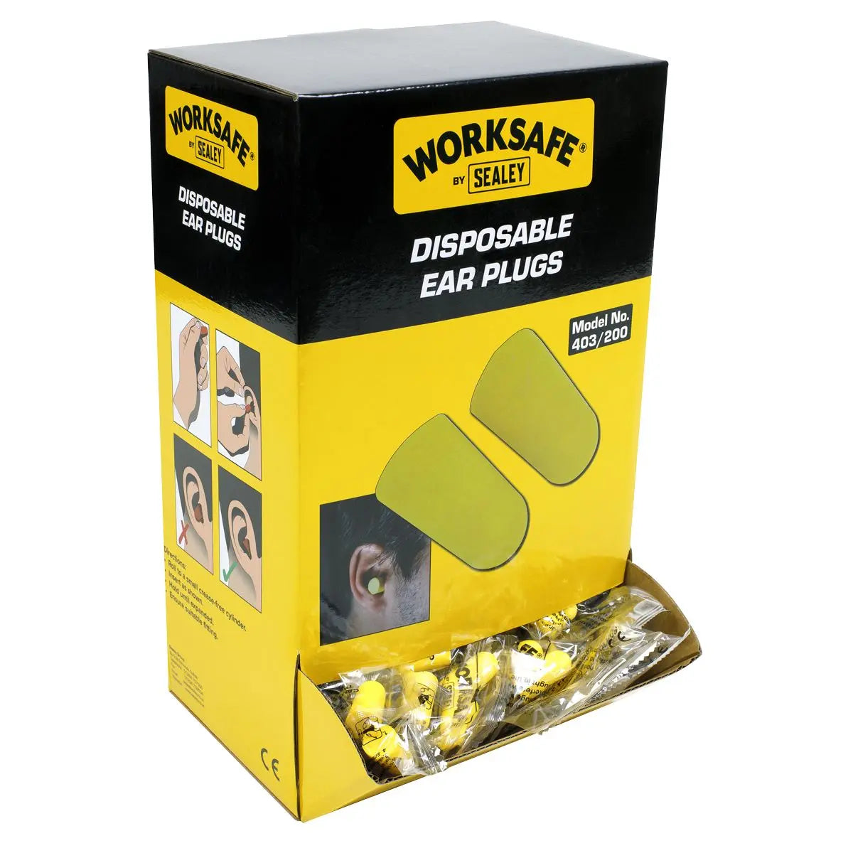 Worksafe by Sealey Ear Plugs Disposable - 200 Pairs 