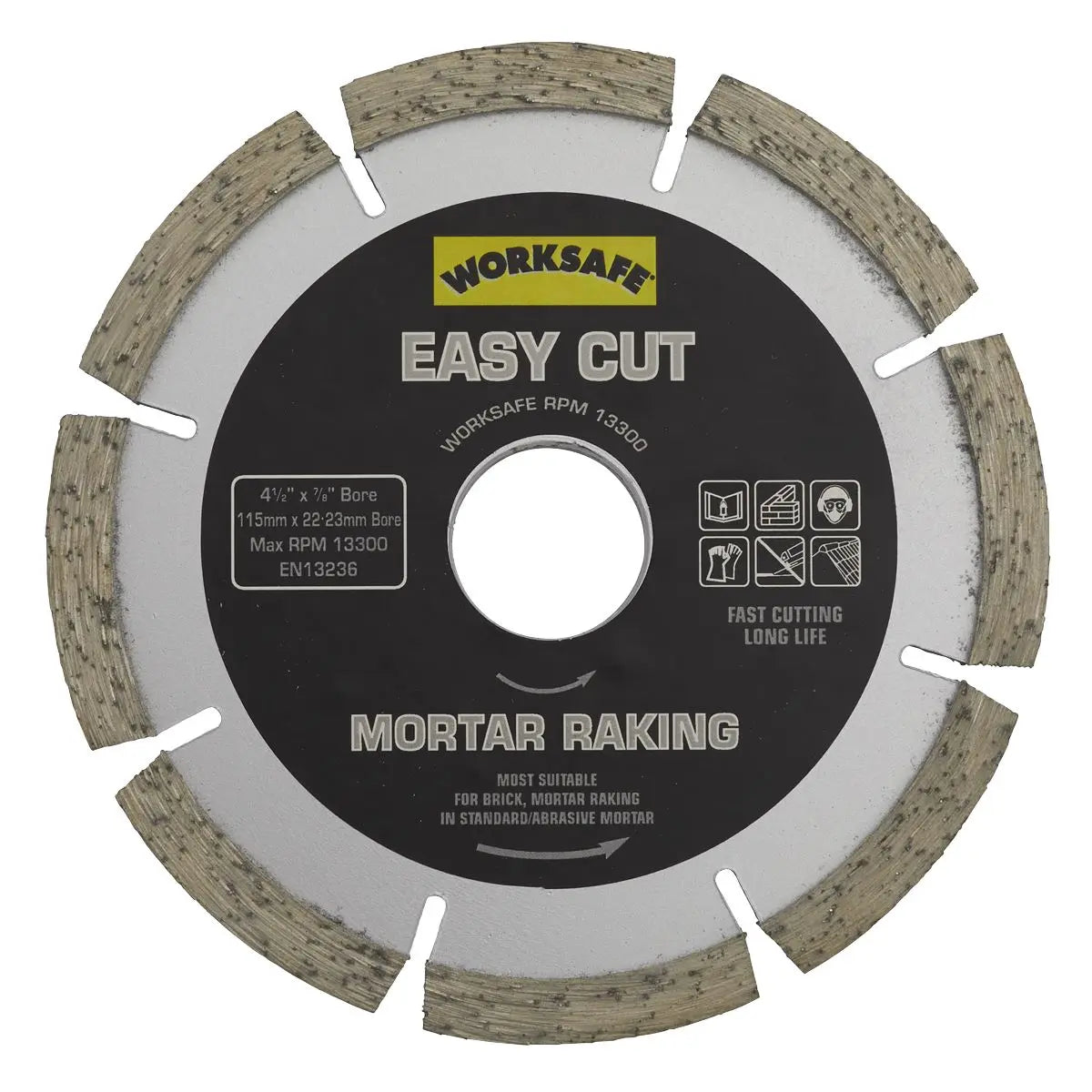 Worksafe by Sealey Easy Cut Diamond Blade Ø115 x Ø22mm - Mortar Raker 