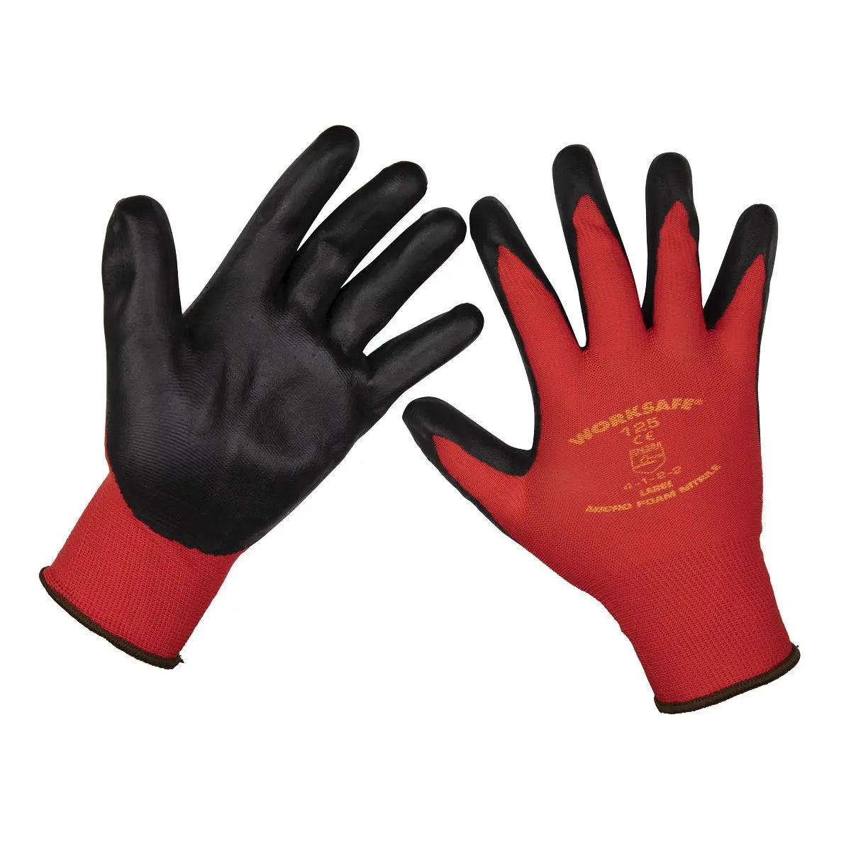 Worksafe by Sealey Flexi Grip Nitrile Palm Gloves (Large) - Pack of 120 Pairs 