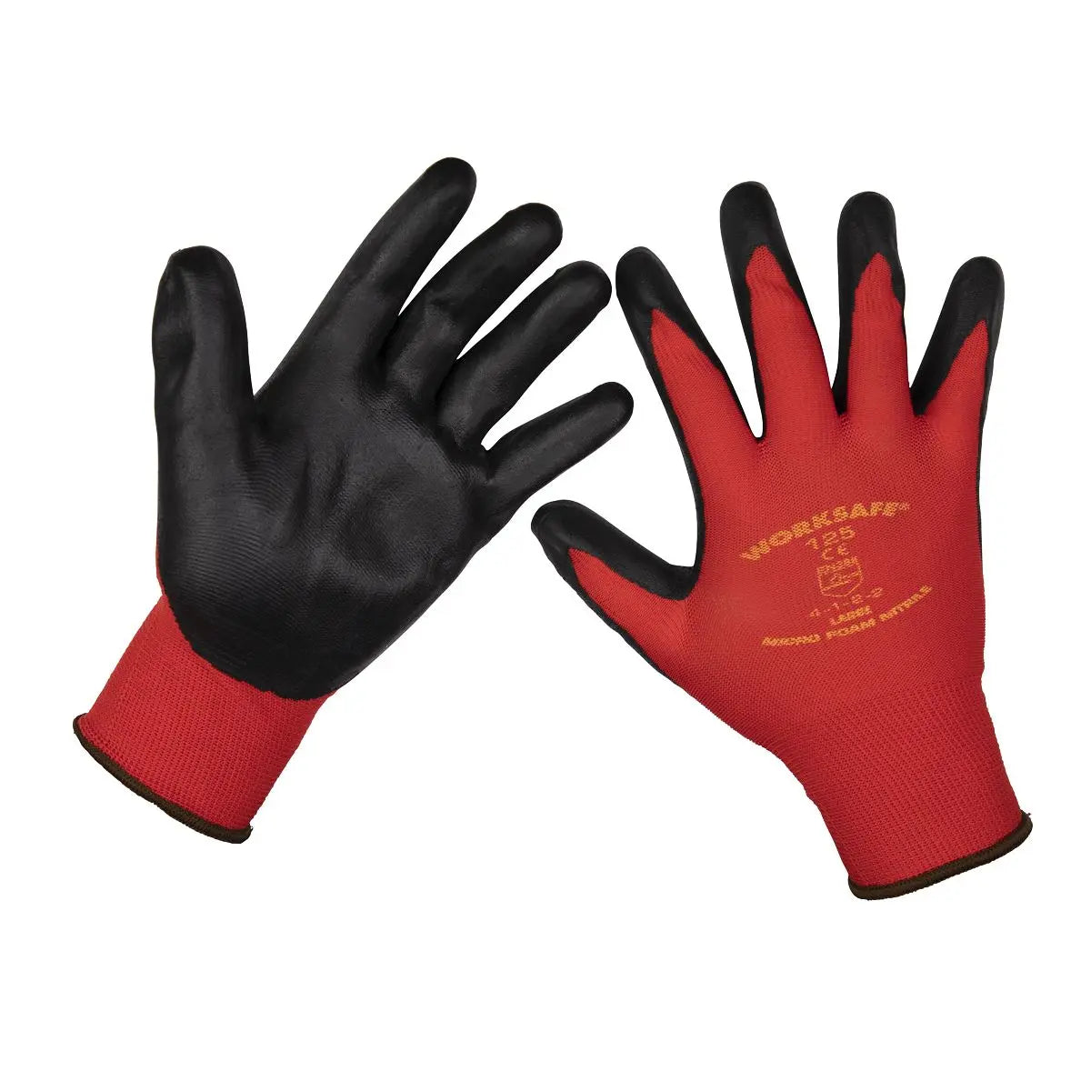 Worksafe by Sealey Flexi Grip Nitrile Palm Gloves (Large) - Pack of 6 Pairs 