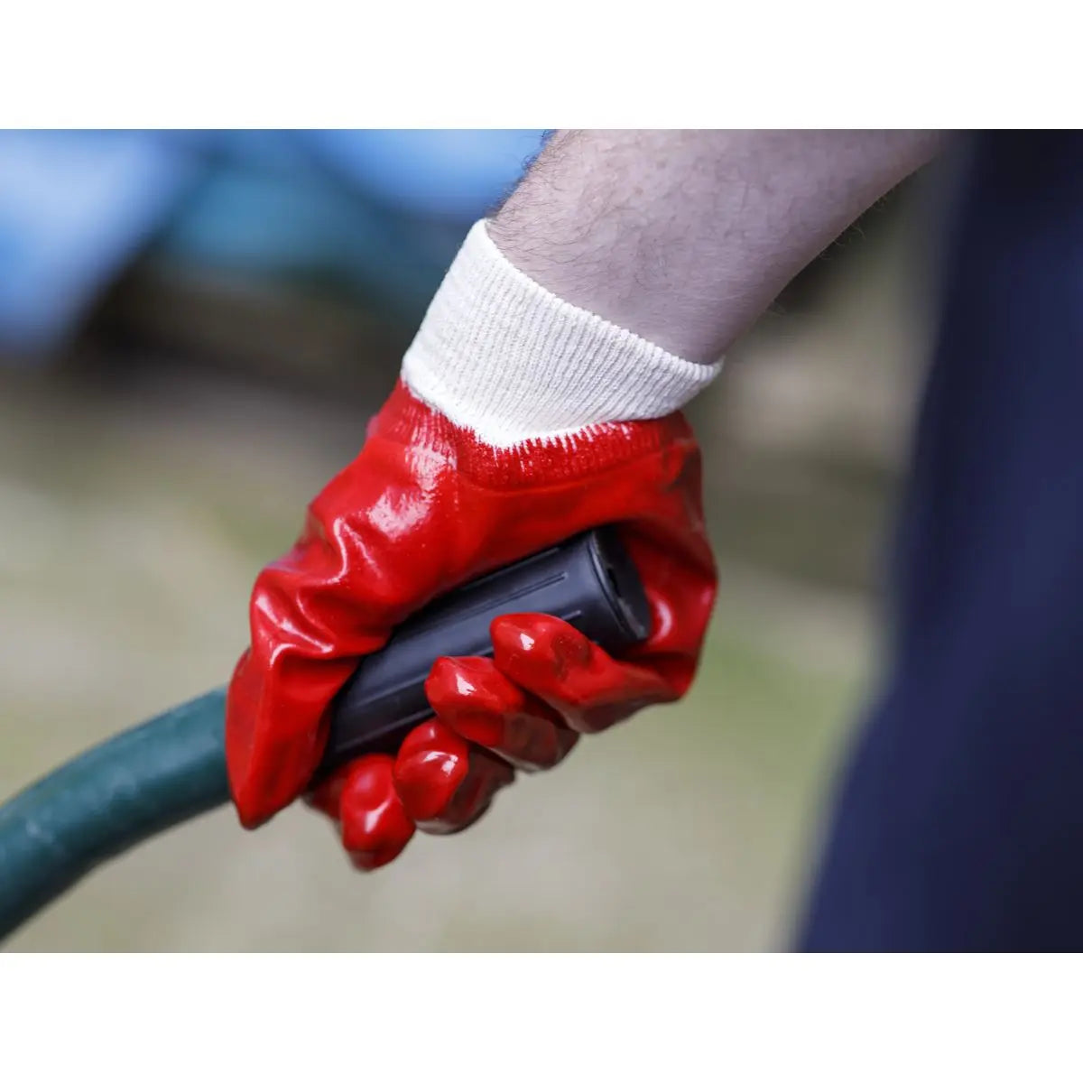 Worksafe by Sealey General-Purpose PVC Gloves Knitted Wrist (Large) - Pair 
