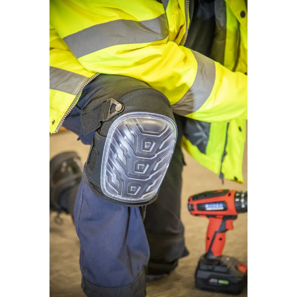 Worksafe by Sealey Hard Shell Gel Knee Pads - Pair  White Rose Tools