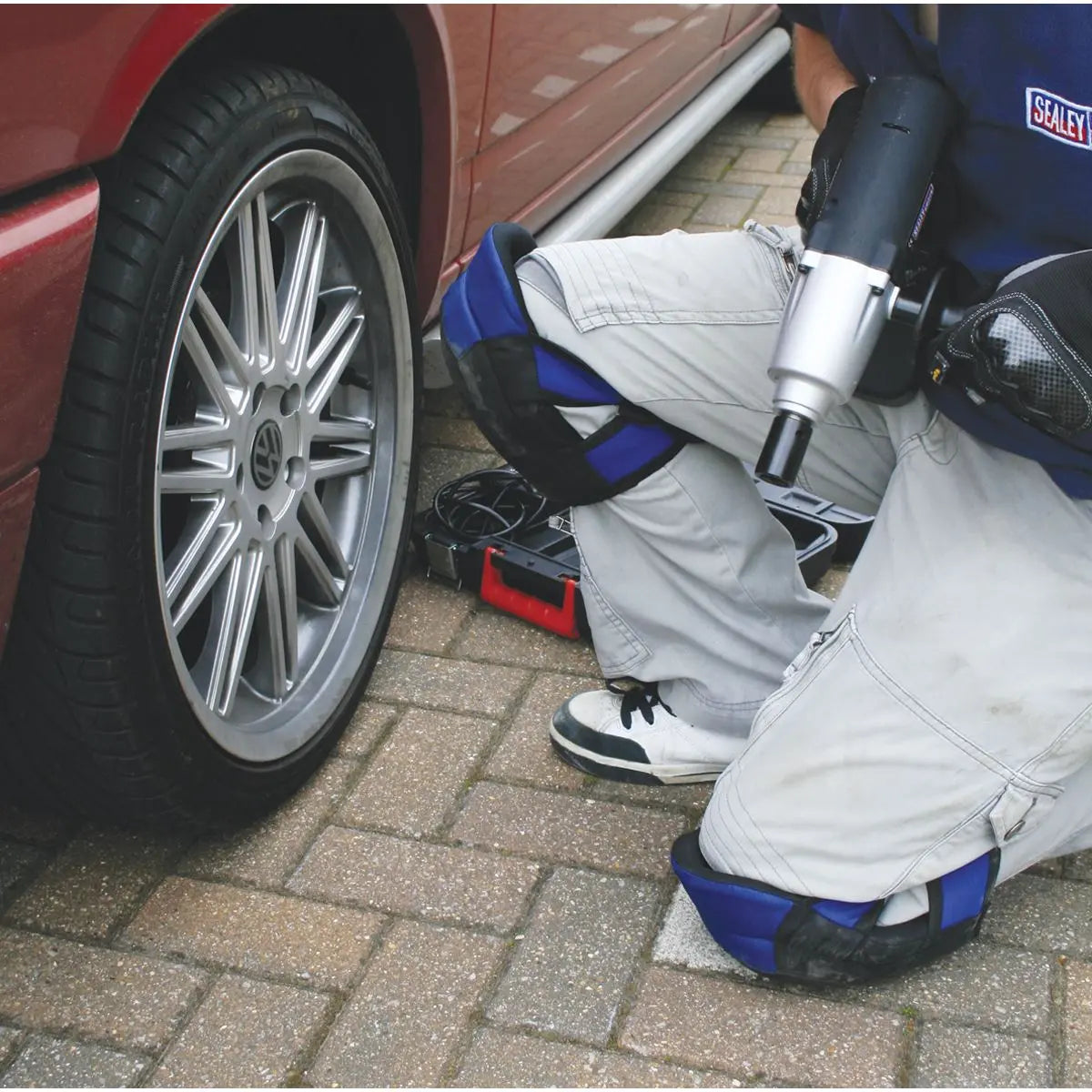 Worksafe by Sealey Heavy-Duty Double Gel Knee Pads - Pair 