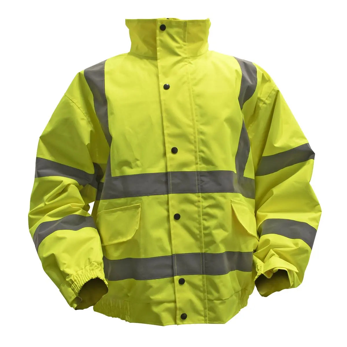 Worksafe by Sealey Hi-Vis Yellow Jacket with Quilted Lining & Elasticated Waist - Large 