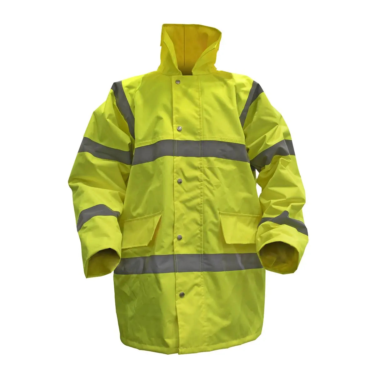 Worksafe by Sealey Hi-Vis Yellow Motorway Jacket with Quilted Lining - X-Large 