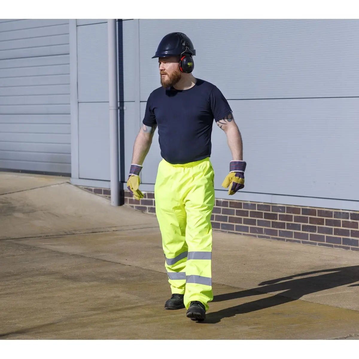 Worksafe by Sealey Hi-Vis Yellow Waterproof Trousers - Large 