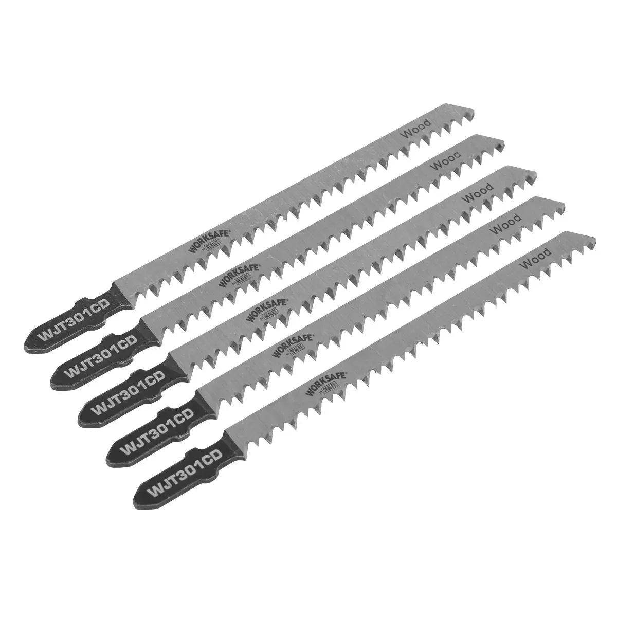 Worksafe by Sealey Jigsaw Blade Wood & Plastics 90mm 8tpi - Pack of 5 