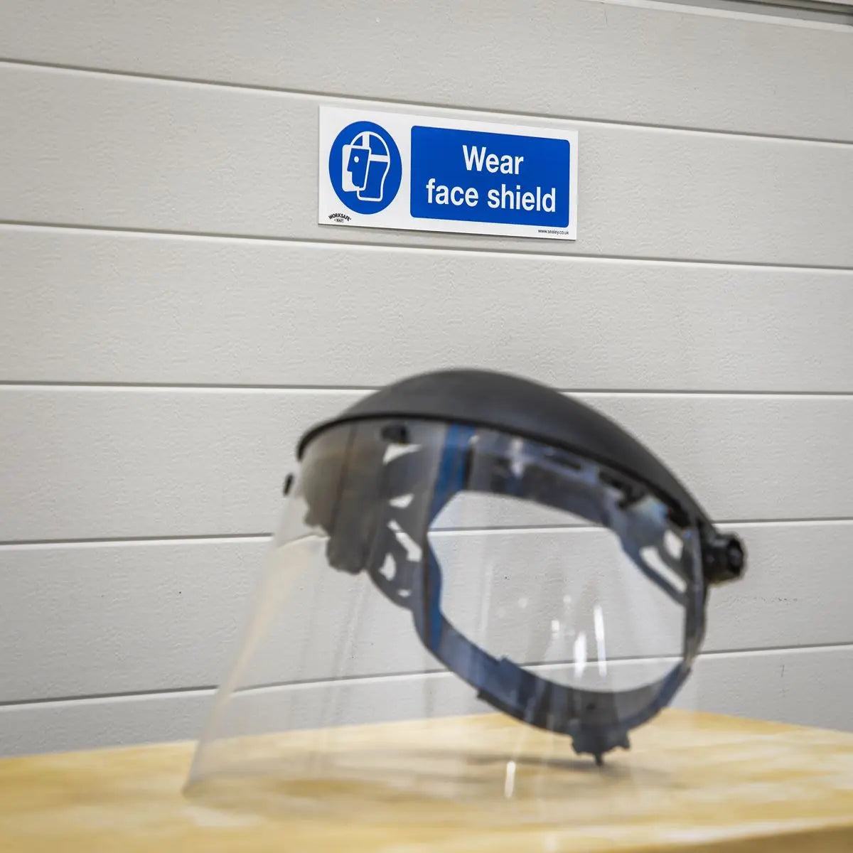 Worksafe by Sealey Mandatory Safety Sign - Wear Face Shield - Self-Adhesive Vinyl 