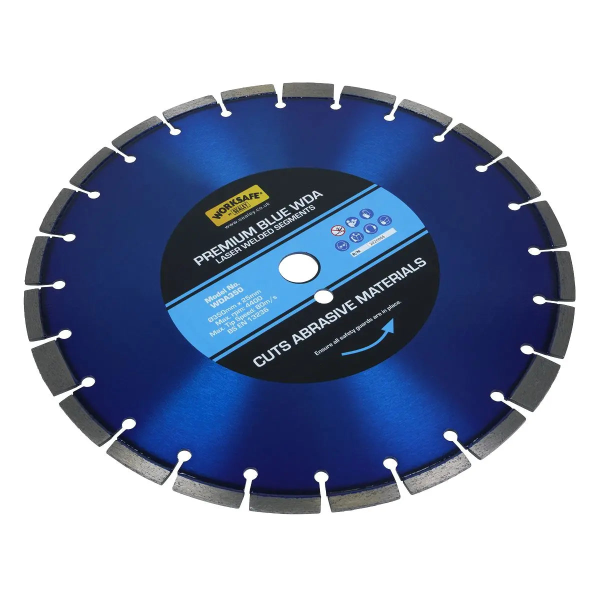 Worksafe by Sealey Premium Blue WDA Diamond Blade Ø350 x 25mm 
