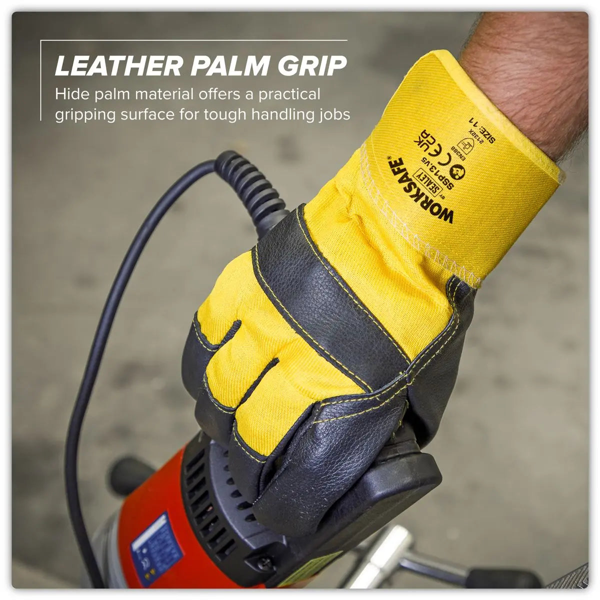 Worksafe by Sealey Rigger's Gloves with Hide Palm - Pack of 6 Pairs  White Rose Tools