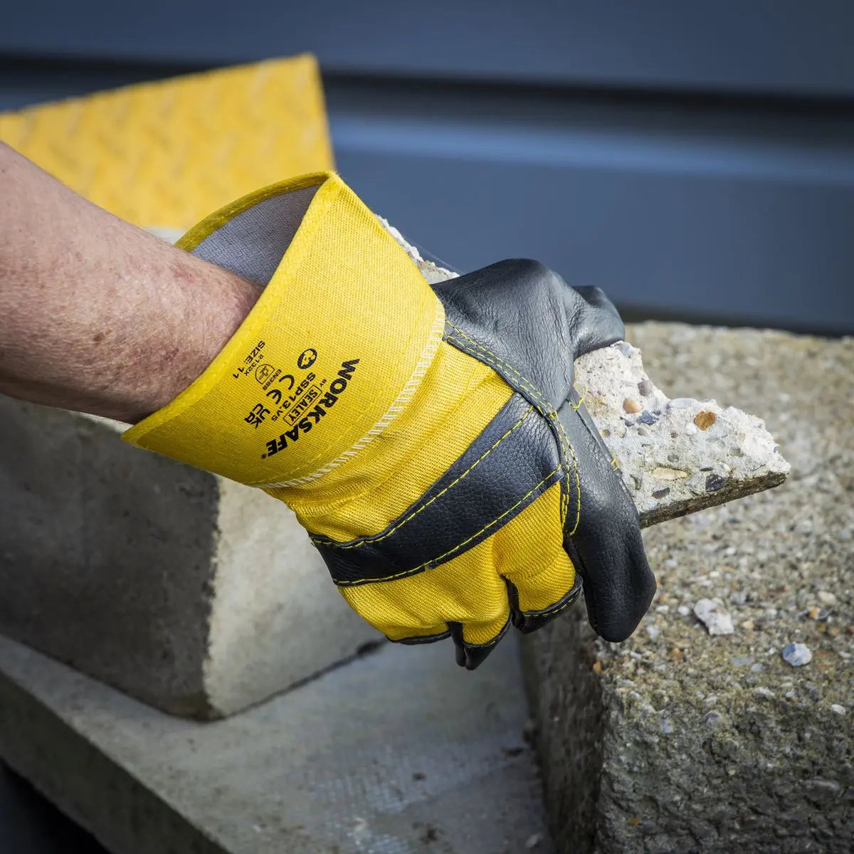 Worksafe by Sealey Rigger's Gloves with Hide Palm - Pair  White Rose Tools