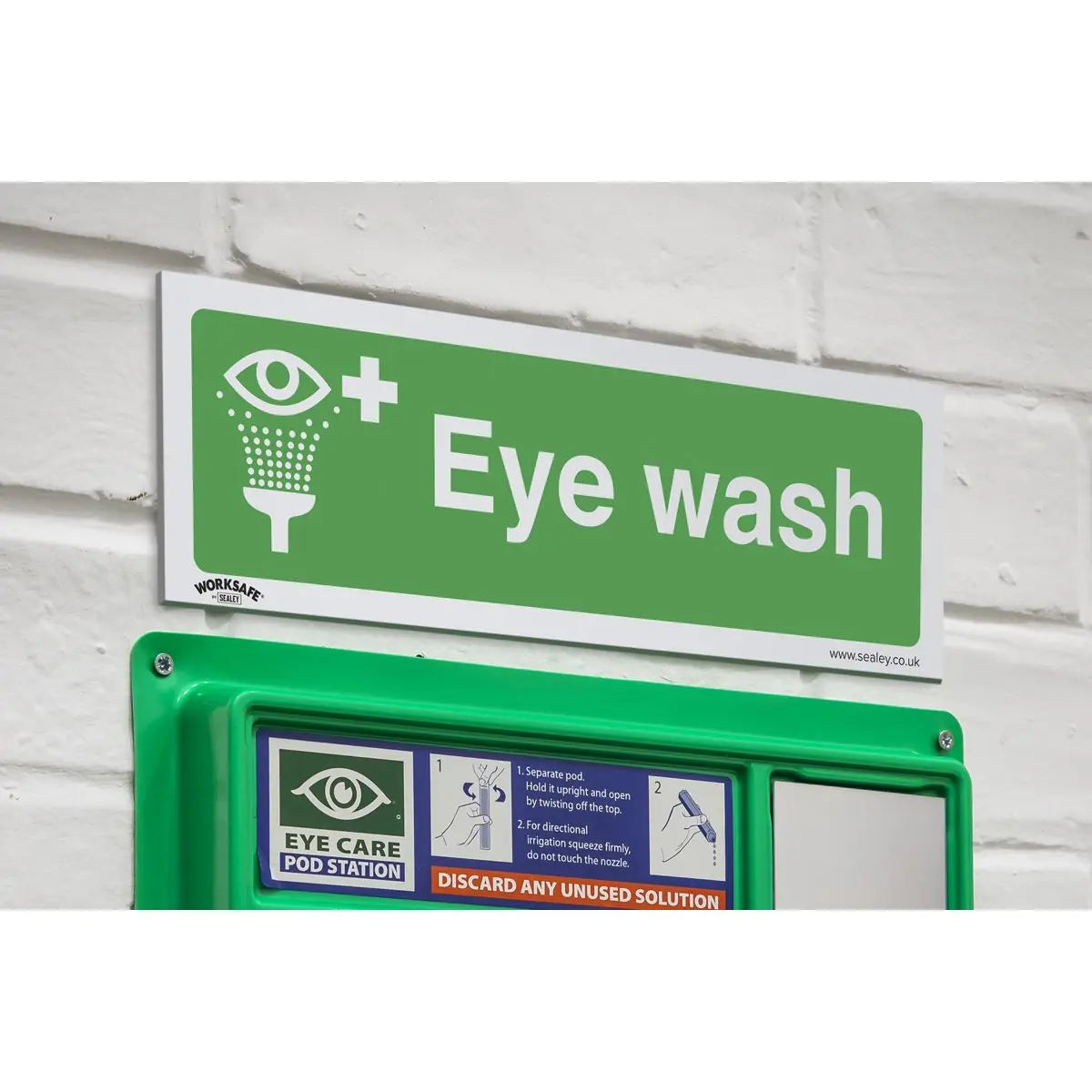 Worksafe by Sealey Safe Conditions Safety Sign - Eye Wash - Rigid Plastic 