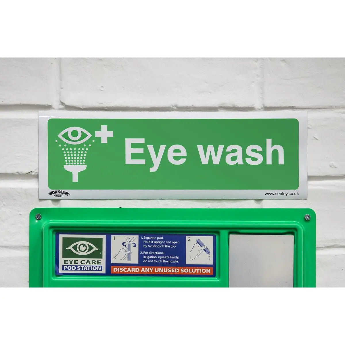Worksafe by Sealey Safe Conditions Safety Sign - Eye Wash - Self-Adhesive Vinyl 
