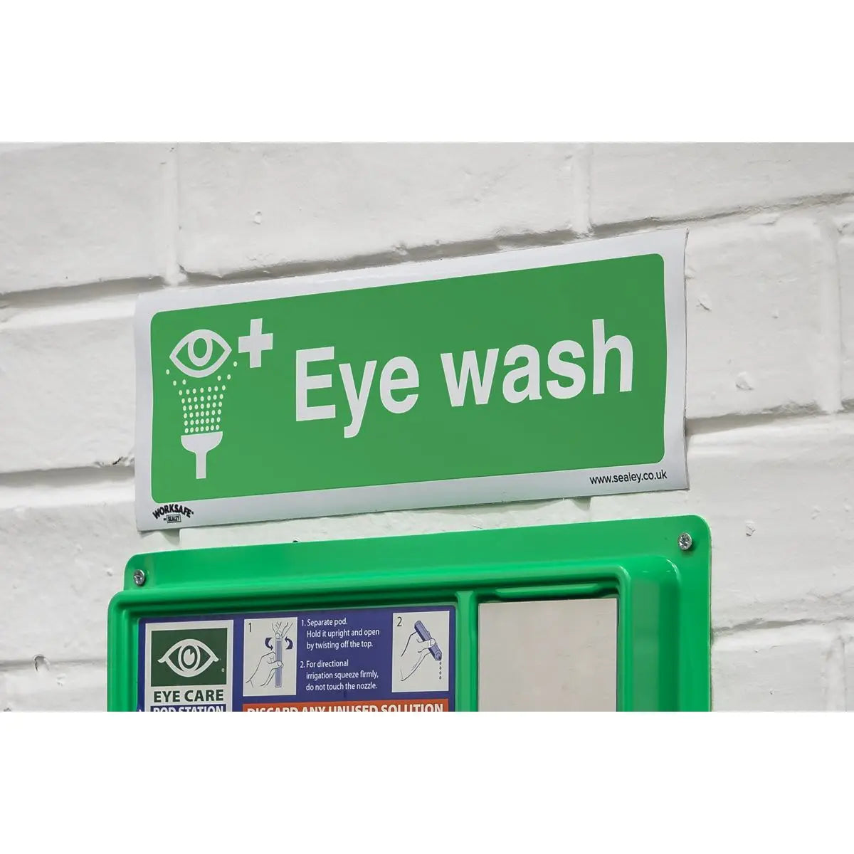 Worksafe by Sealey Safe Conditions Safety Sign - Eye Wash - Self-Adhesive Vinyl 