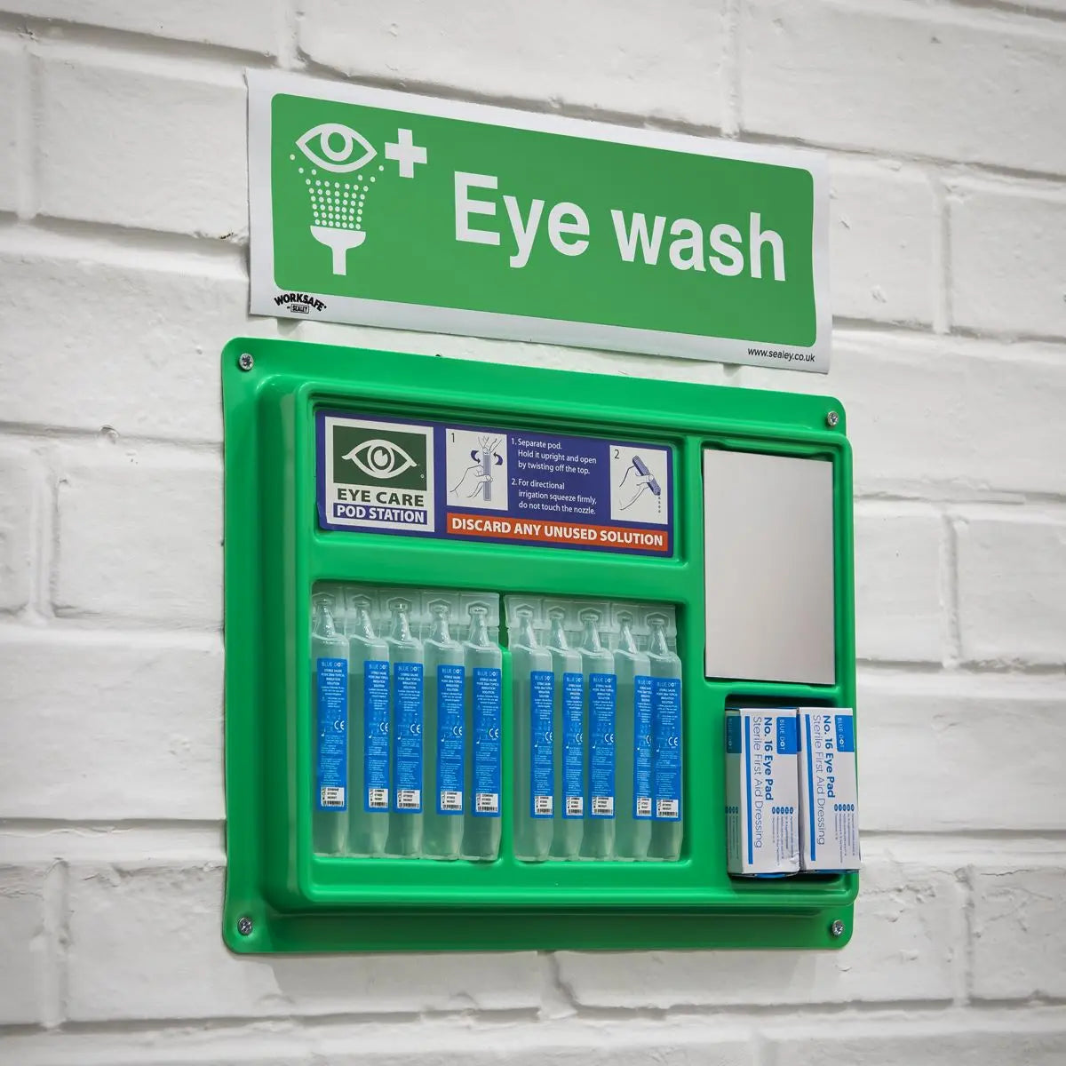 Worksafe by Sealey Safe Conditions Safety Sign - Eye Wash - Self-Adhesive Vinyl 