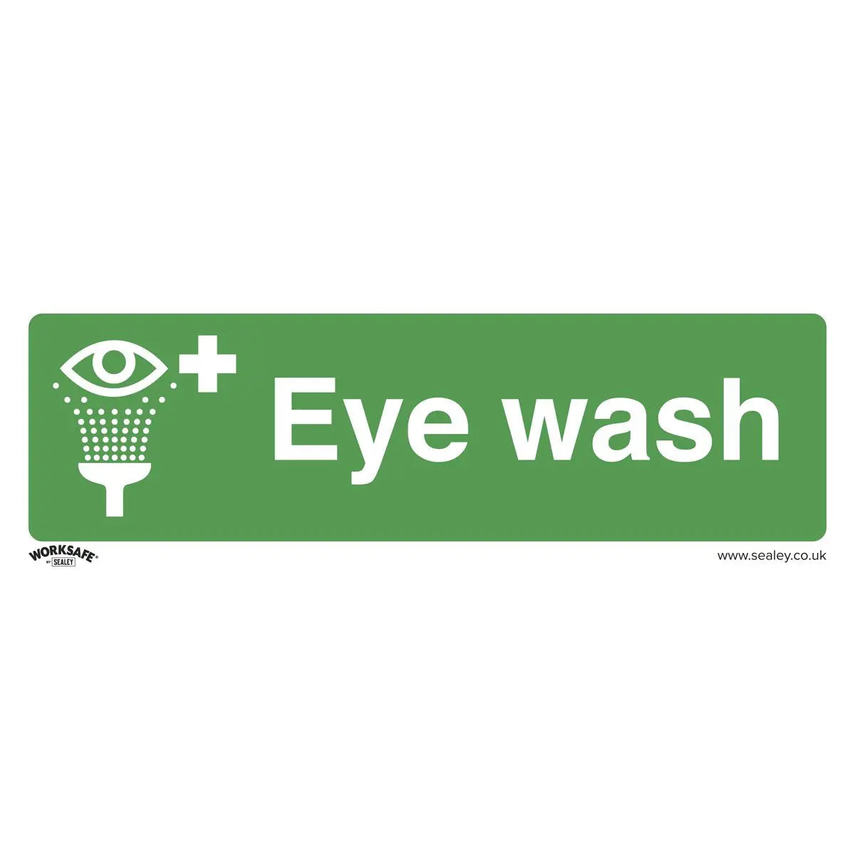 Worksafe by Sealey Safe Conditions Safety Sign - Eye Wash - Self-Adhesive Vinyl - Pack of 10 
