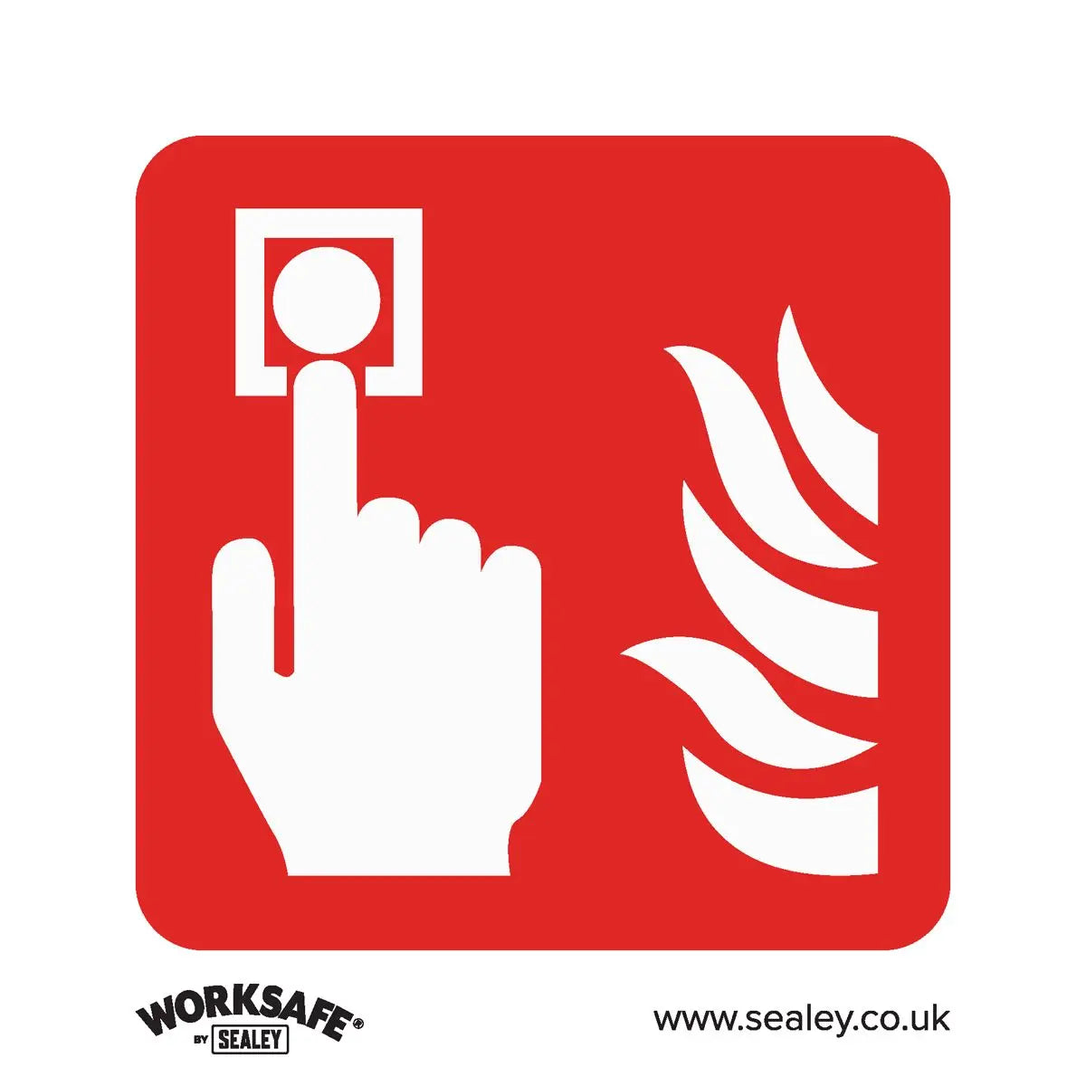 Worksafe by Sealey Safe Conditions Safety Sign - Fire Alarm Symbol - Rigid Plastic - Pack of 10 